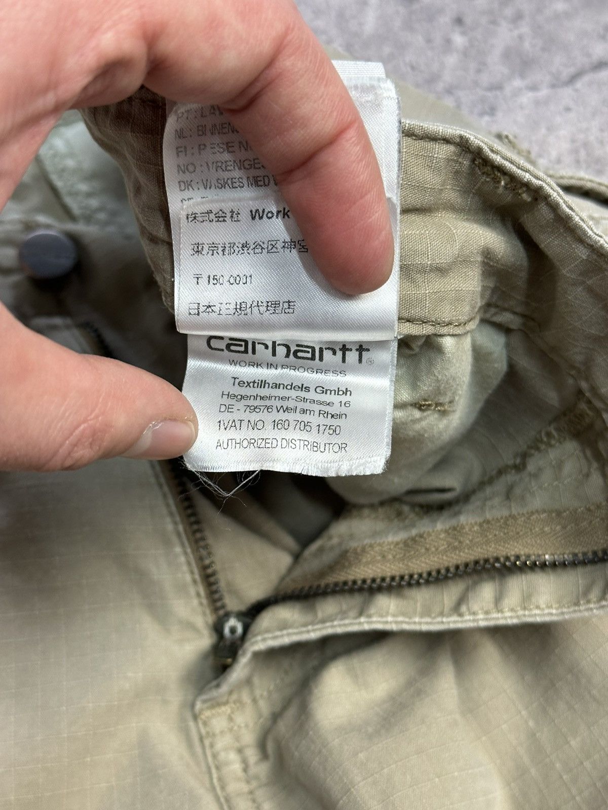 Carhartt × Vintage Vintage Carhartt Cargo Distressed Pants Faded Beige Y2K Size US 31 - 18 Thumbnail
