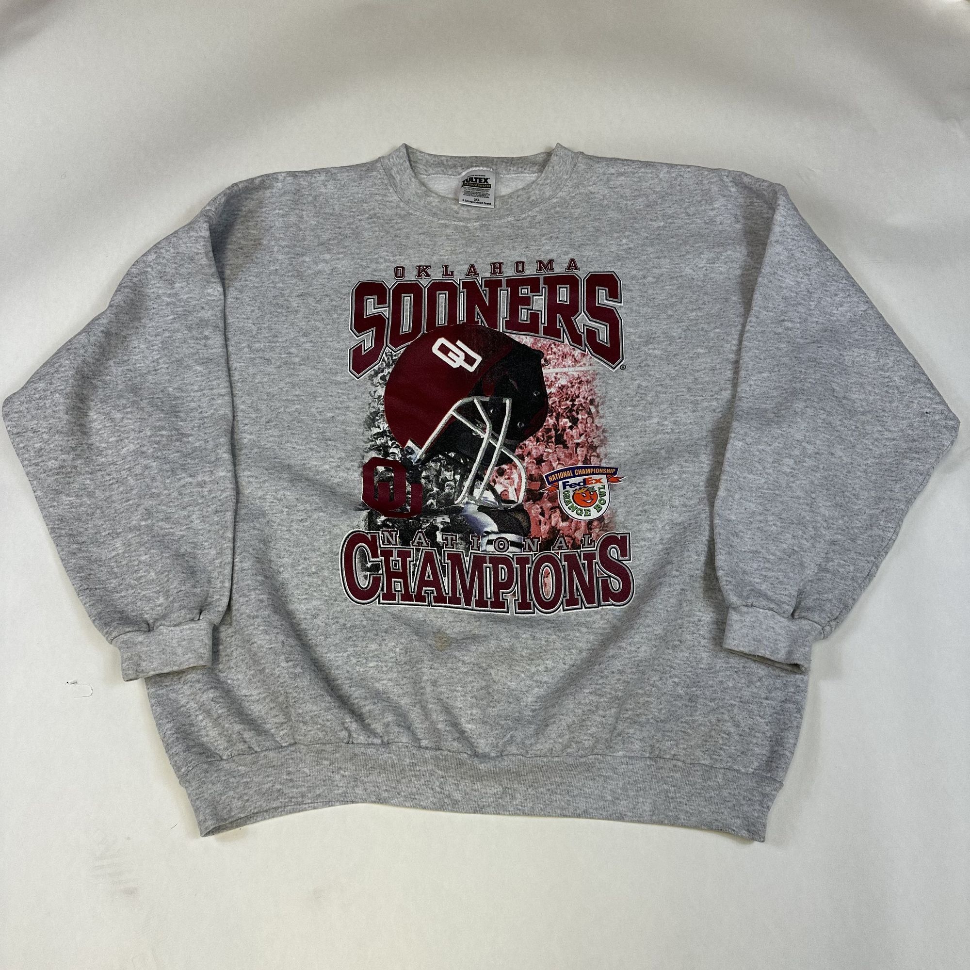 Tultex Oklahoma Sooners Champions Graphic Sweatshirt 2XL Gray Tulte Size US XXL / EU 58 / 5 - 1 Thumbnail