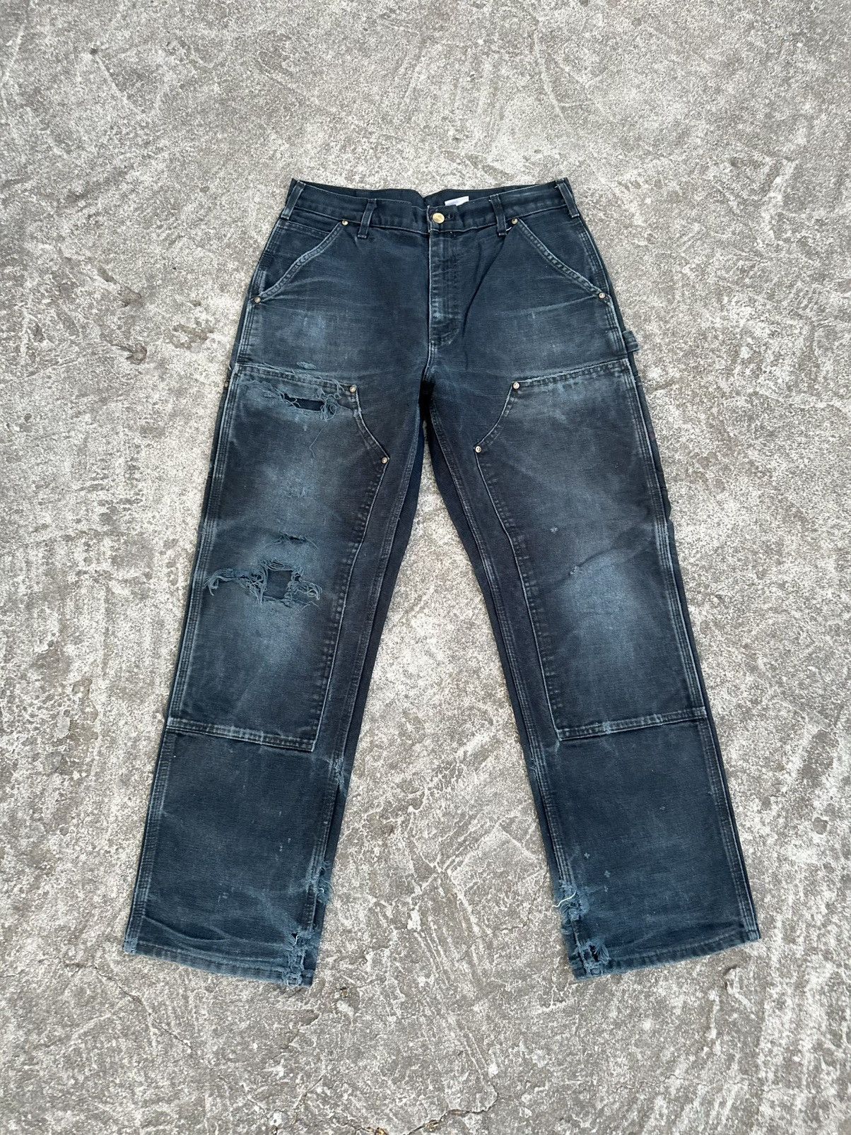 Carhartt (32x30) Grail Crazy Vintage Distressed Carhartt Double Knee Size US 32 / EU 48 - 3 Thumbnail