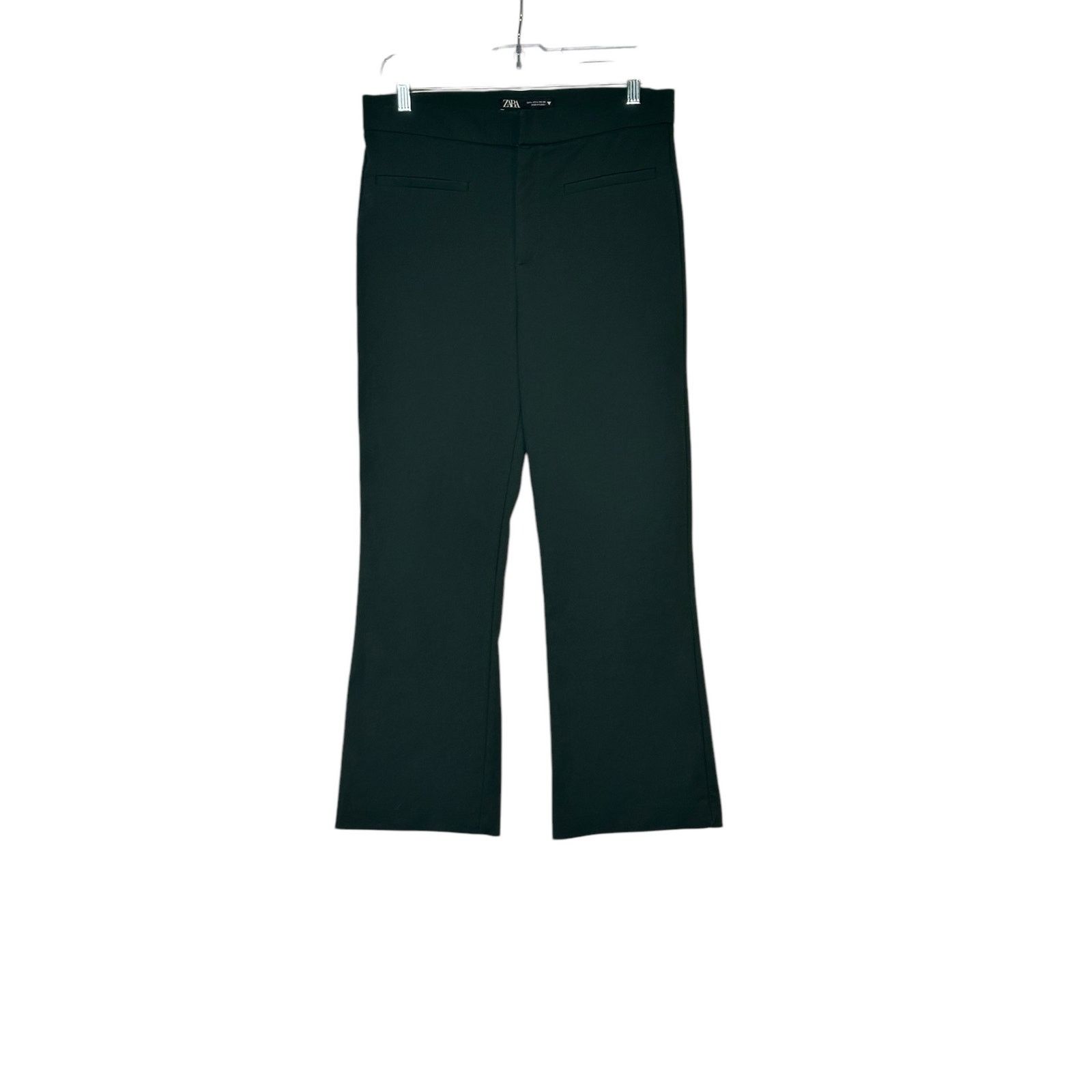 Zara Zara dark green boot cut high waist cropped pants size Large Size 32" / US 10 / IT 46 - 3 Thumbnail