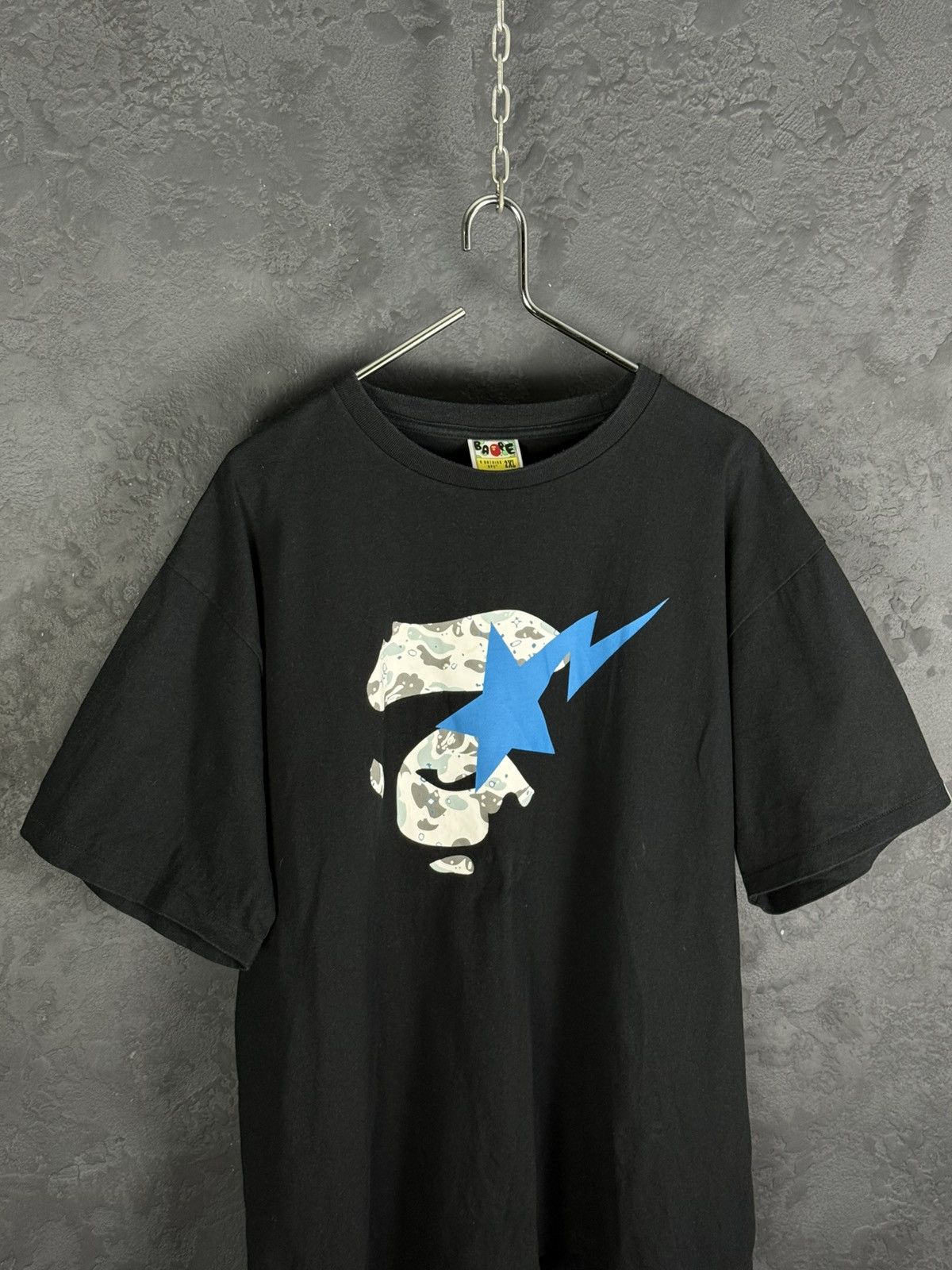 Bape Bape Space Camo Ape Face On Bapesta Tee Black Size US XXL / EU 58 / 5 - 2 Thumbnail