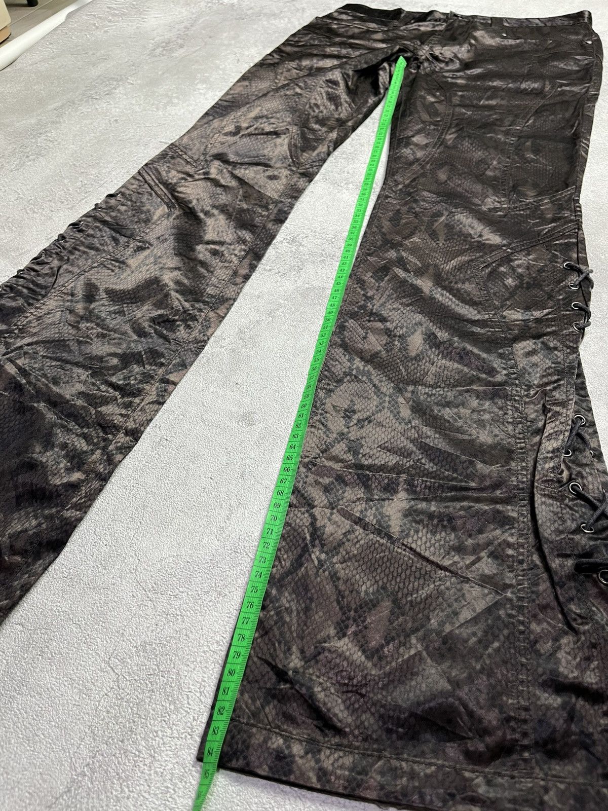 Japanese Brand Semanticdesign Snake skin python Flare Laces Pant Size US 30 / EU 46 - 16 Thumbnail