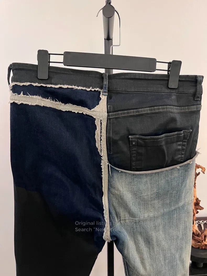 Rick Owens Rick Owens Waxed Coated Patchwork Denim Capris Size US 34 / EU 50 - 5 Thumbnail