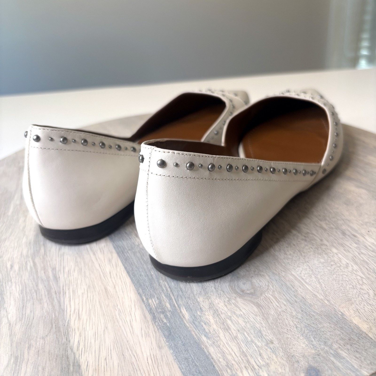 Coach Coach Valintina White Leather Flat Studded Shoes Size 10 B Size US 10 / IT 40 - 5 Thumbnail