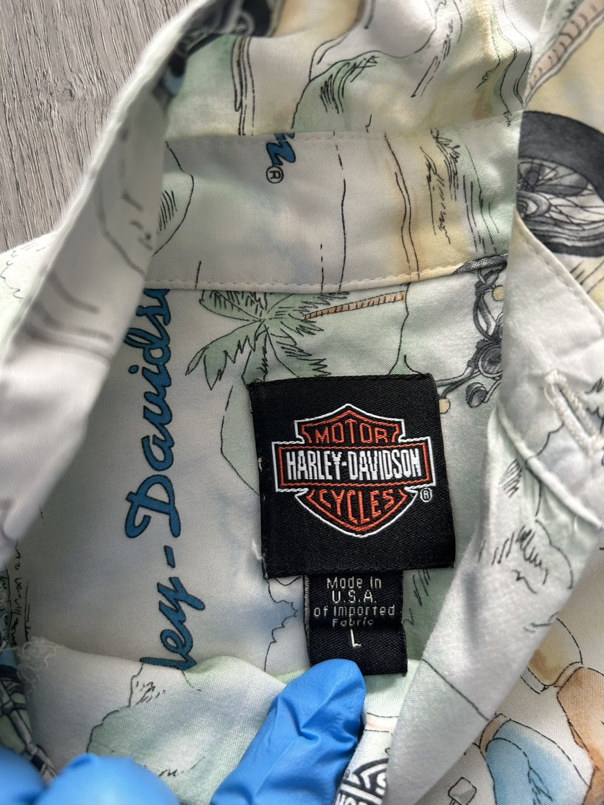 Harley Davidson Vintage 90s Harley Davidson shirt with a unique print harley Size US L / EU 52-54 / 3 - 3 Thumbnail