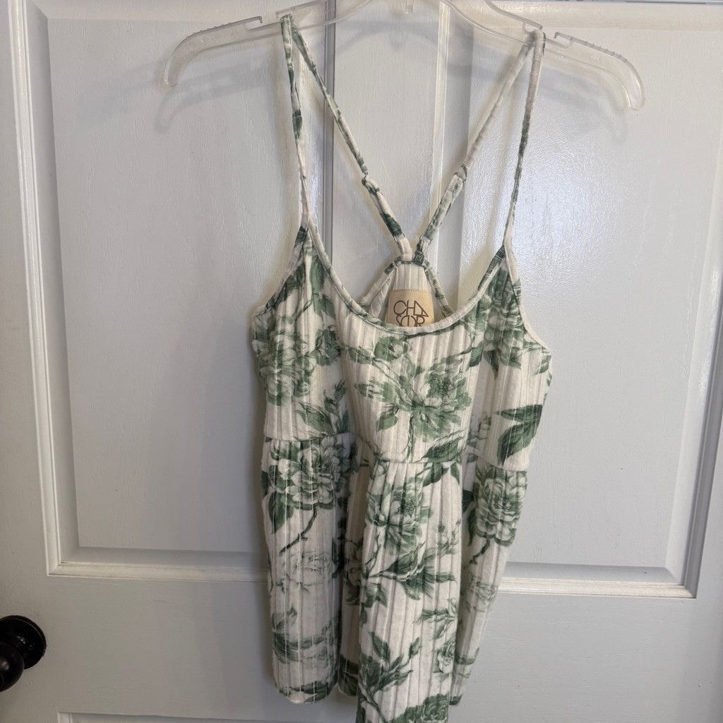 Chaser Brand Women's Chaser Floral Tank Top Size S White Green Size S / US 4 / IT 40 - 5 Thumbnail