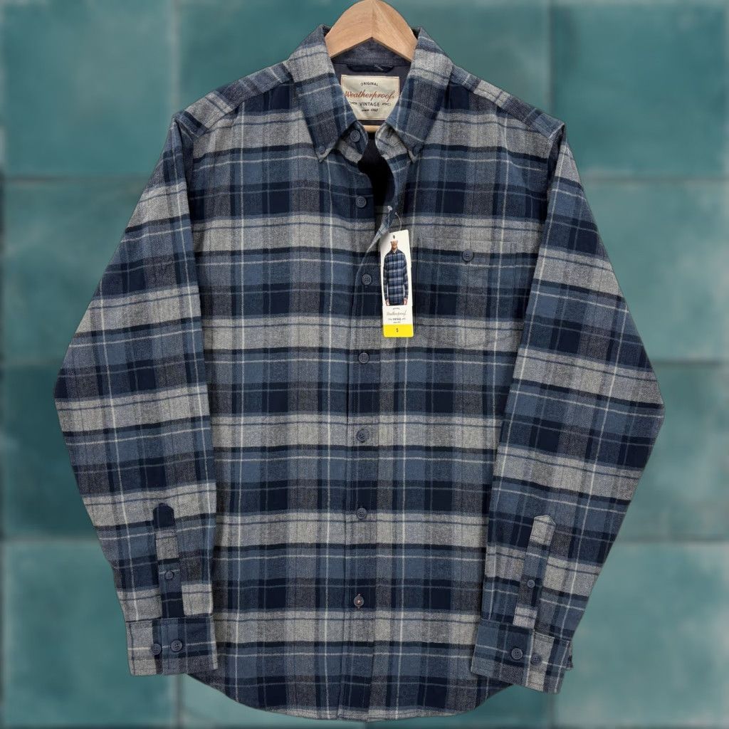 Weatherproof Weatherproof Vintage Shirt Mens Small Blue Plaid Flannel Button Front NWT Size US S / EU 44-46 / 1 - 1 Thumbnail