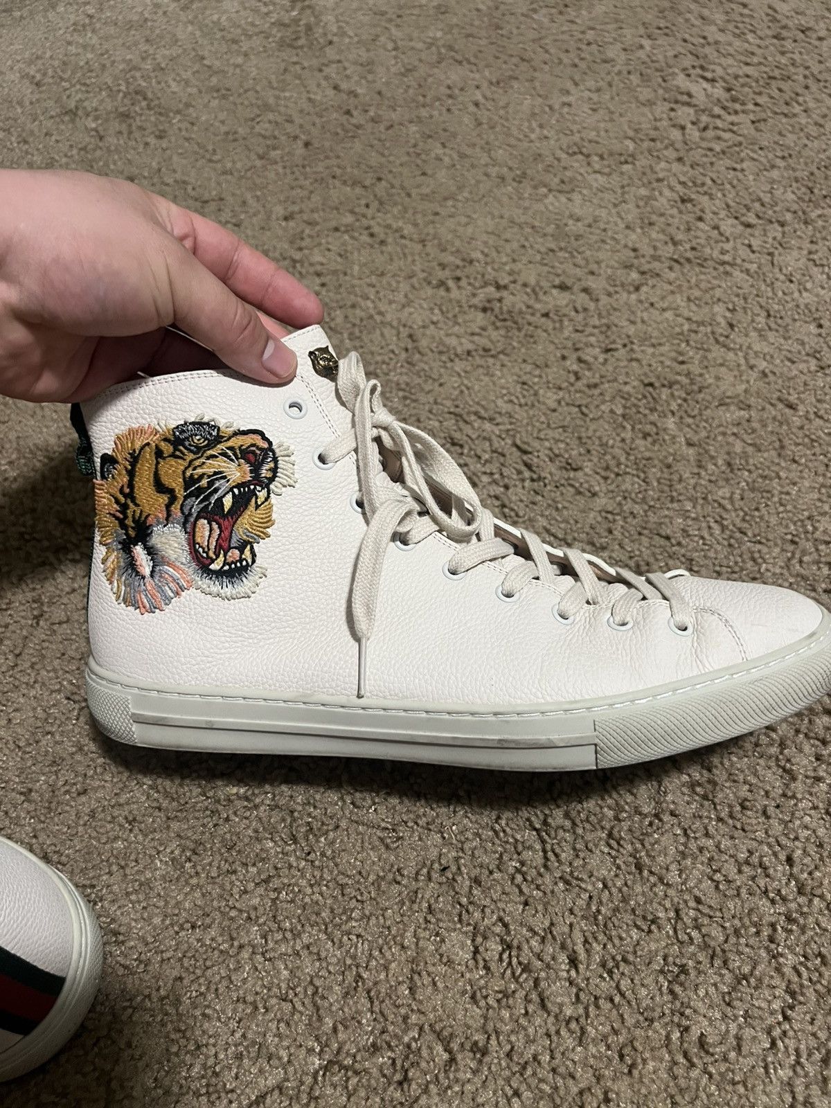 Gucci GUCCI Hebron Major Sneakers Tiger Embroidery Leather 10.5 Size US 10.5 / EU 43-44 - 4 Thumbnail