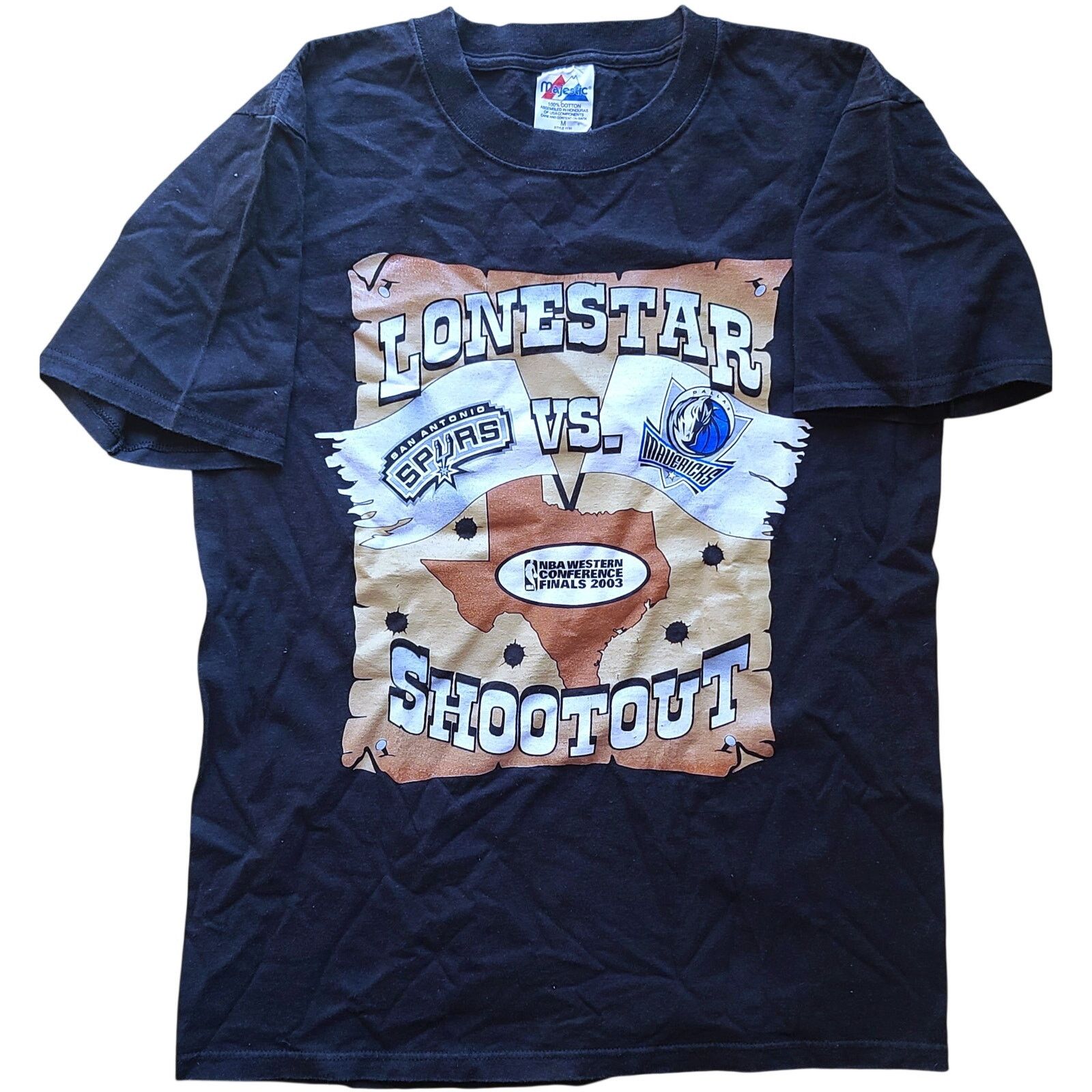 NBA × Starter San Antonio Spurs 2003 TEXAS Dallas Mavericks MAJESTIC shirt Size US M / EU 48-50 / 2 - 2 Thumbnail