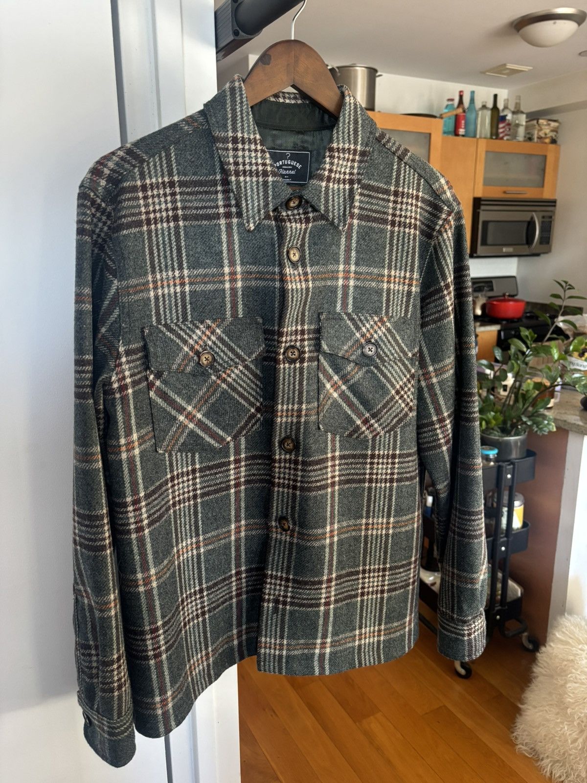 Portuguese Flannel Plaid wool outershirt Size US L / EU 52-54 / 3 - 1 Thumbnail