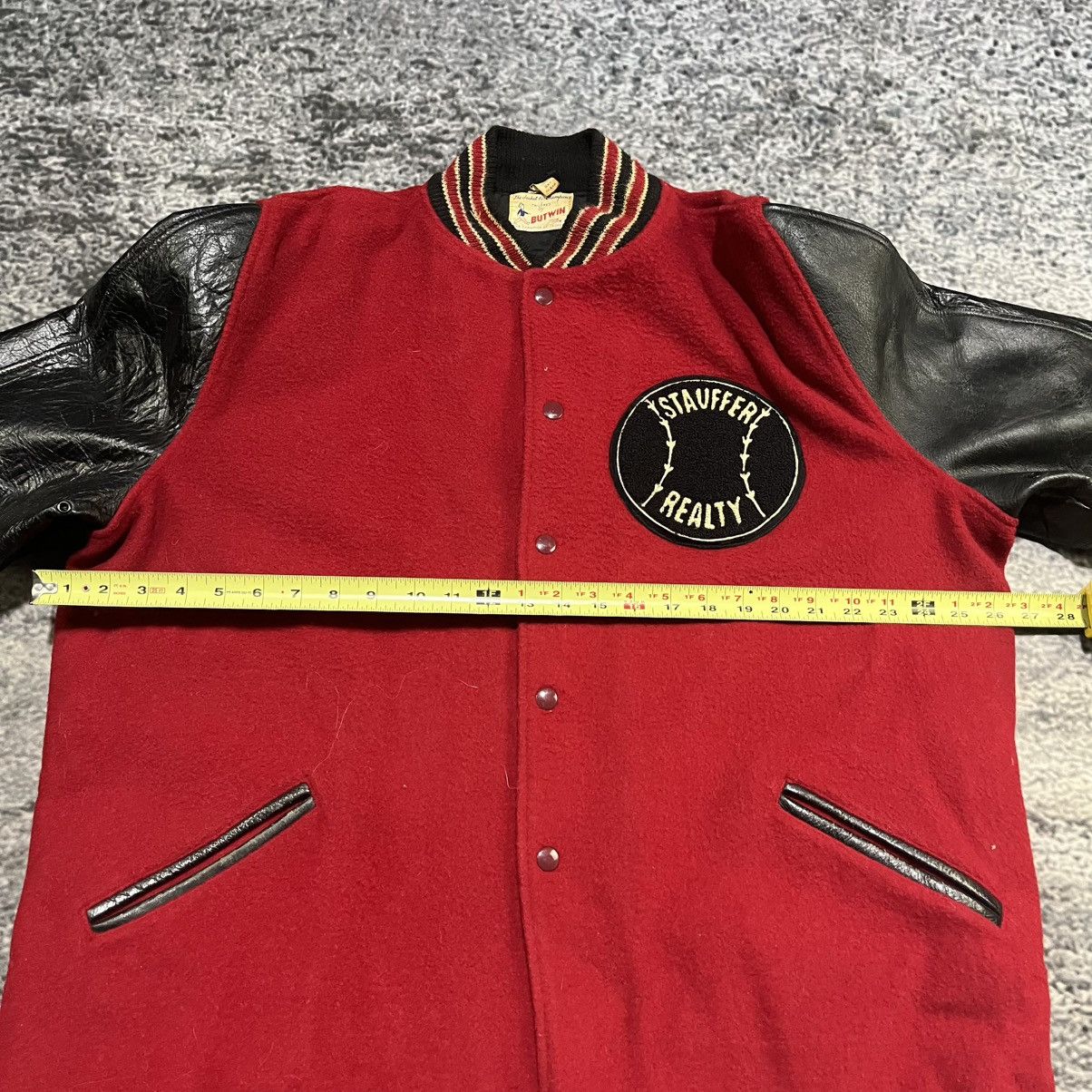 Vintage Vintage 1960s Stauffers Reality Wool Leather Varsity Jacket Size US L / EU 52-54 / 3 - 9 Thumbnail