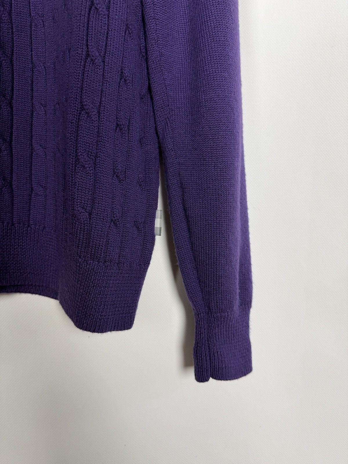 Aquascutum Aquascutum Golf Wool Sweater Cable Knit Pullover Purple Sz M Size US M / EU 48-50 / 2 - 6 Thumbnail