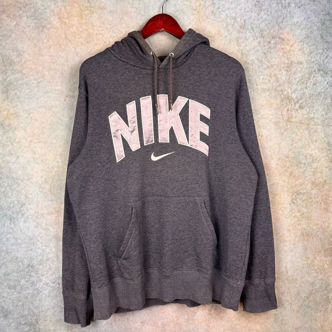 Nike Y2K Nike Logo Hoodie Sweatshirt Sz L Gray Spell Out Swoosh Size US L / EU 52-54 / 3 - 2 Thumbnail