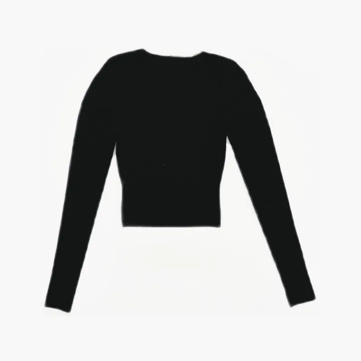 Alexander Wang Alexander Wang Long Sleeve V-Neck Cropped Sweater - Size XS / US 0-2 / IT 36-38 - 2 Thumbnail