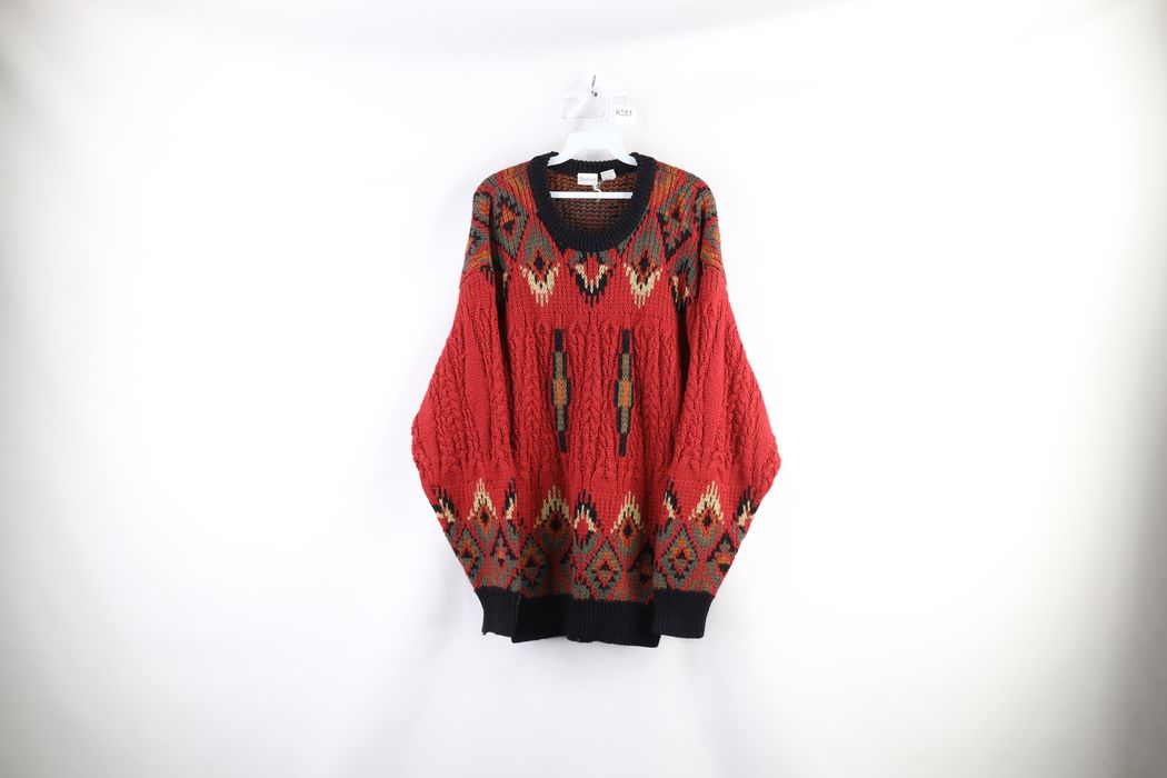 Vintage Vintage 90s Coogi Style Knit Rainbow Southwestern Sweater | Grailed