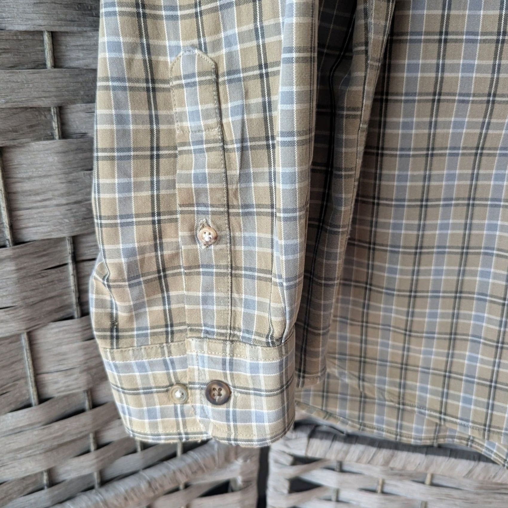 Eddie Bauer Eddie Bauer Button-Up Shirt Plaid Tan Beige Long Sleeve Mens L Workwear Size US L / EU 52-54 / 3 - 4 Thumbnail