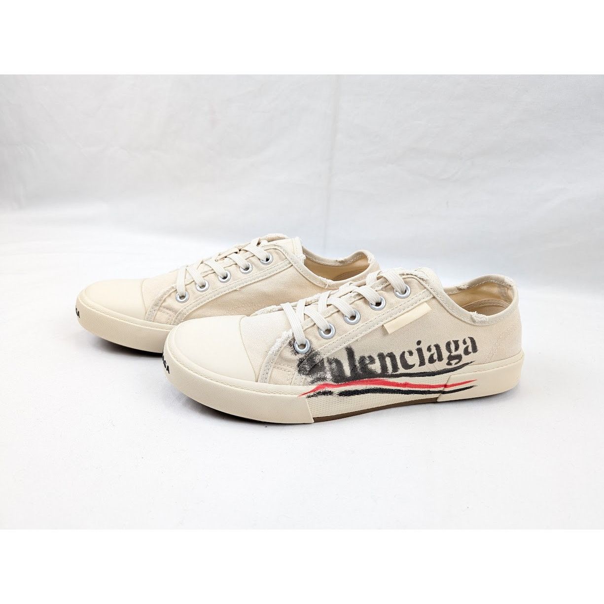 Balenciaga o1rshd1 Paris Low-Top Sneakers in White Size US 8 / EU 41 - 18 Thumbnail