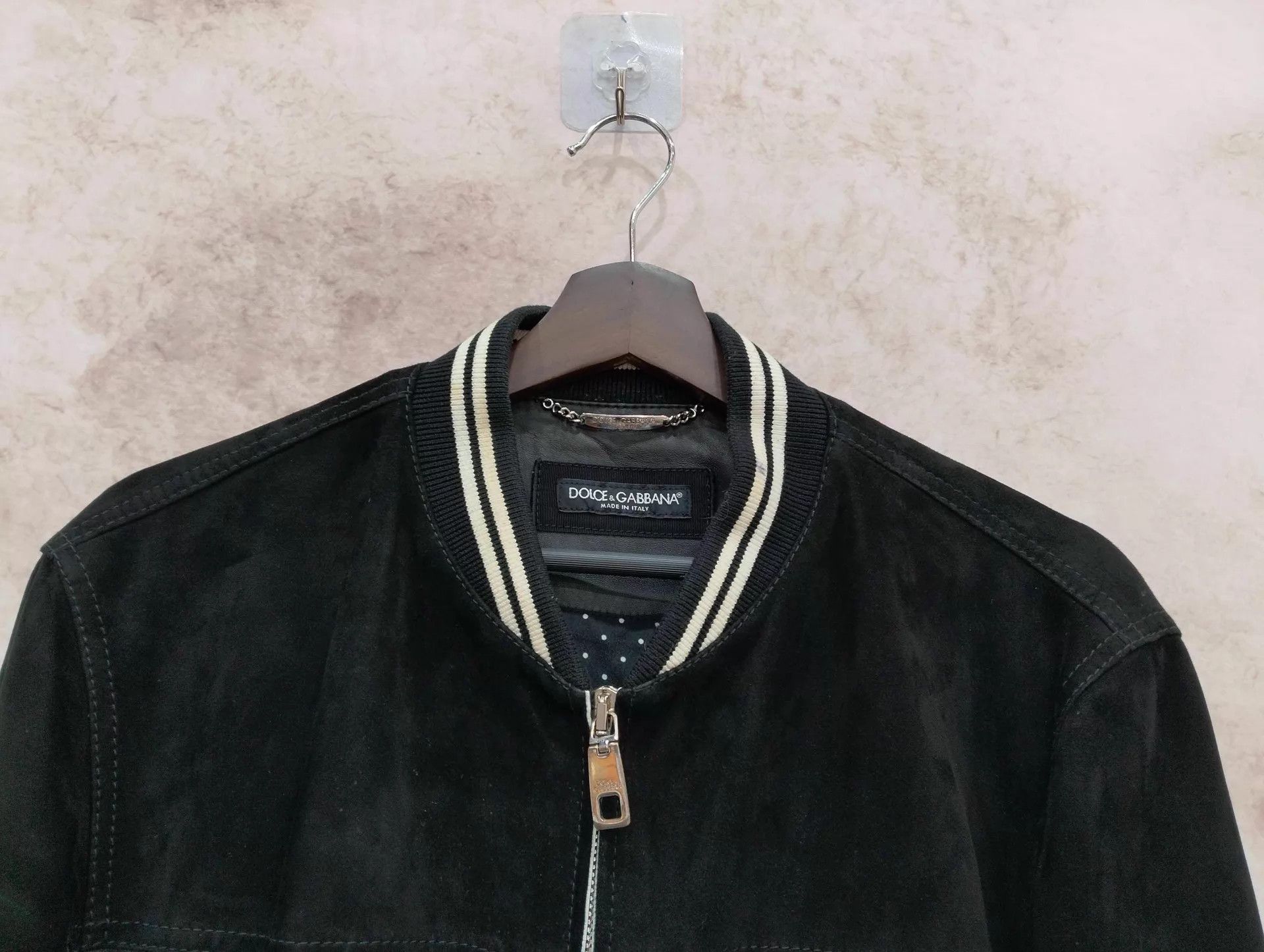 Dolce & Gabbana D&G Black Leather Suede Paneled Zip Jacket 50 Size US M / EU 48-50 / 2 - 3 Thumbnail