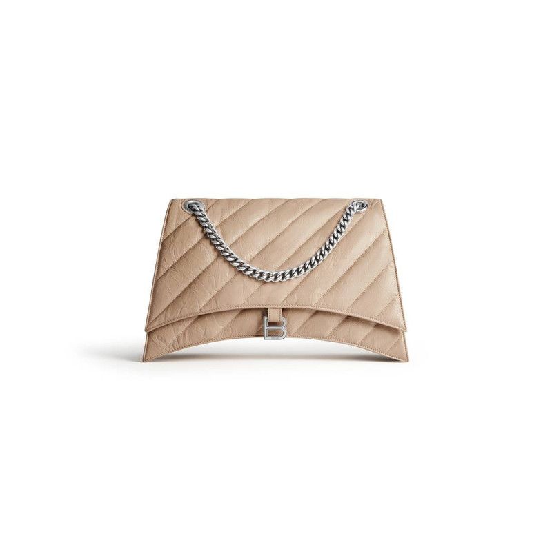 Balenciaga o1in1g1125 Size: OS / Crush Large Chain Bag Quilted in Beige Size ONE SIZE - 5 Thumbnail
