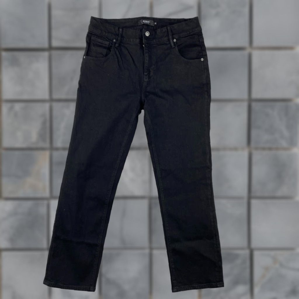 Hudson Hudson Jeans Womens 12 Black Slim Straight Leg Stretch Denim Pockets 5-Pocket Design Modern Size 34" / US 12 / IT 48 - 1 Thumbnail