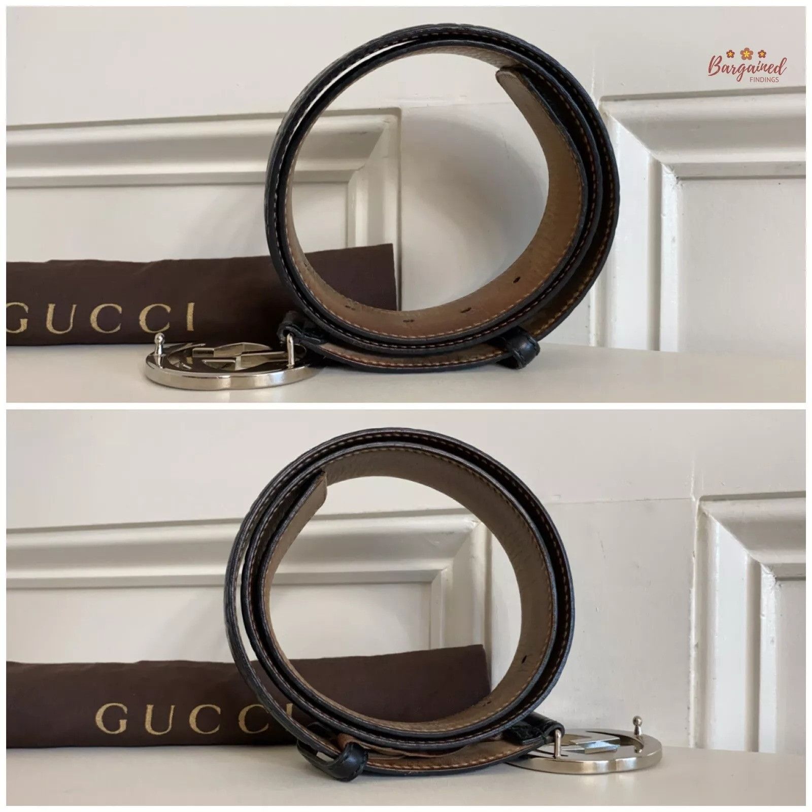 Gucci Gucci Guccissima Leather Silver Interlocking G Buckle Belt Size 30 - 4 Thumbnail