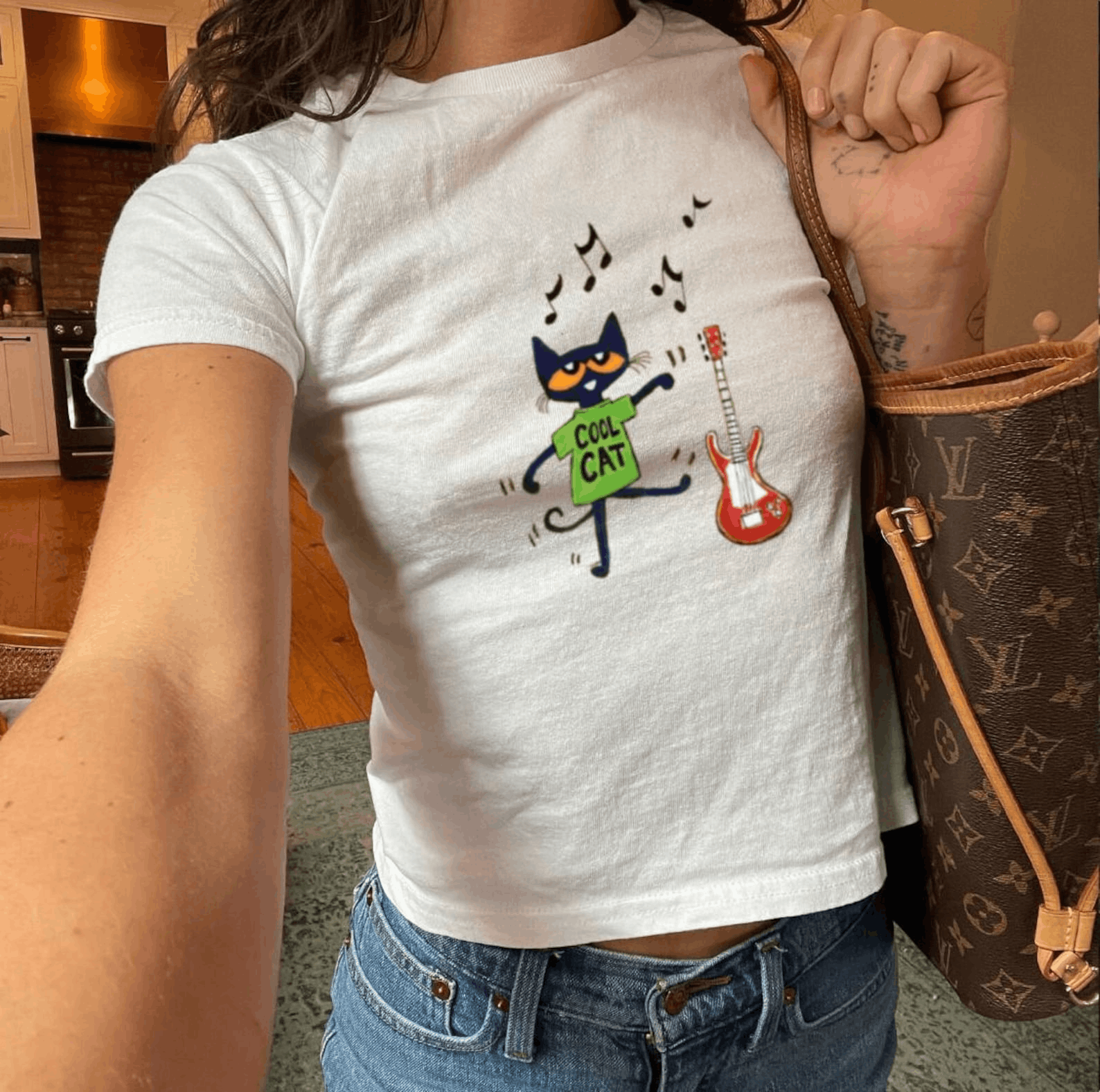 Other Pete the Cat “Cool Cat” Baby Tee – Y2K 90s Size L / US 10 / IT 46 - 1 Thumbnail