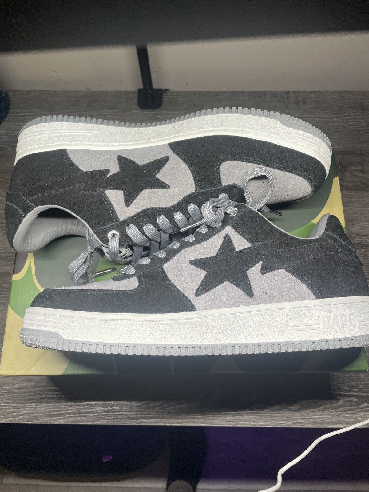 Bape Bape Shoes Bapesta Suede Black/Grey Size US 11 / EU 44 - 4 Thumbnail