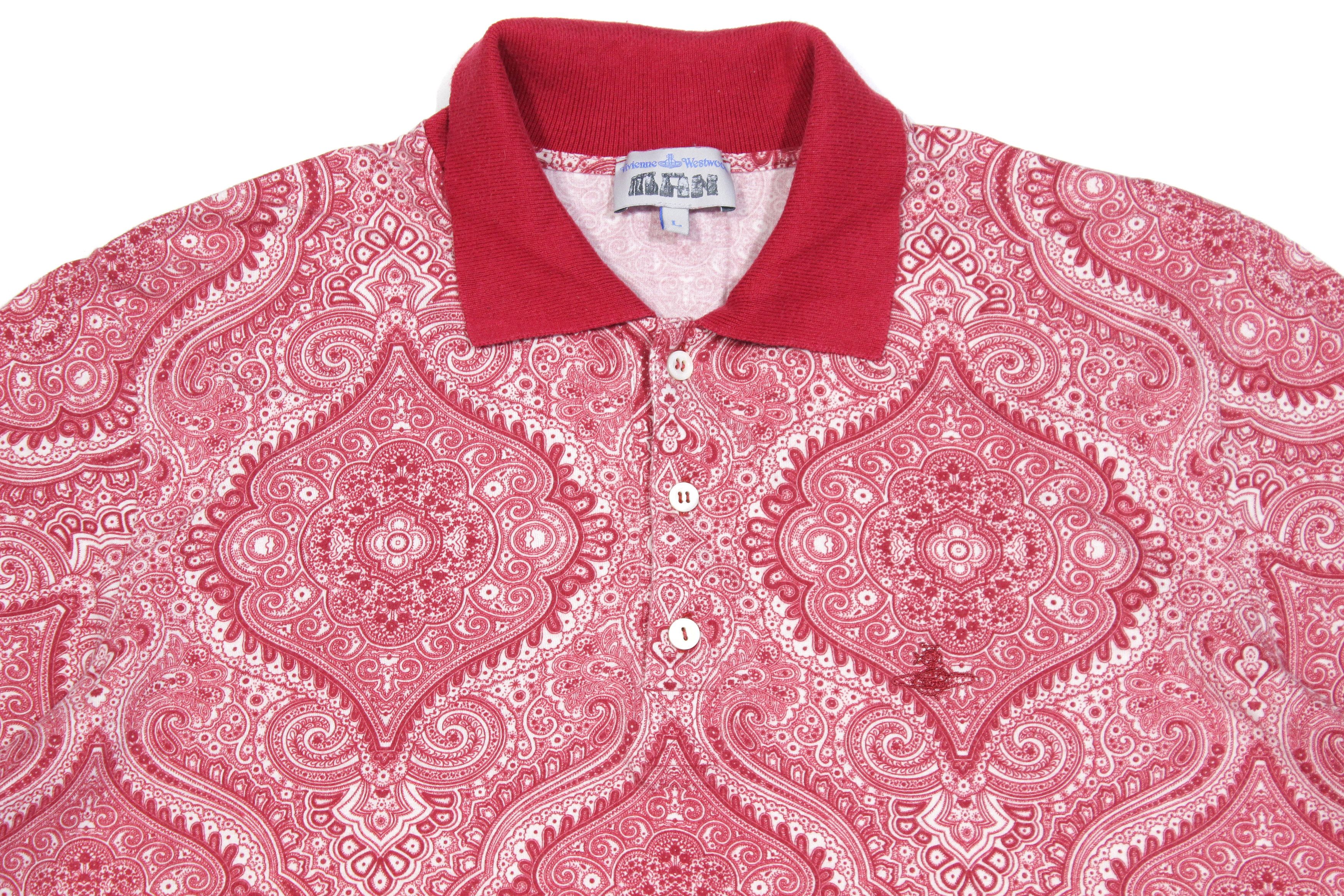 Vivienne Westwood Orb Logo Bandana Paisley Polo Vintage Size US L / EU 52-54 / 3 - 3 Thumbnail
