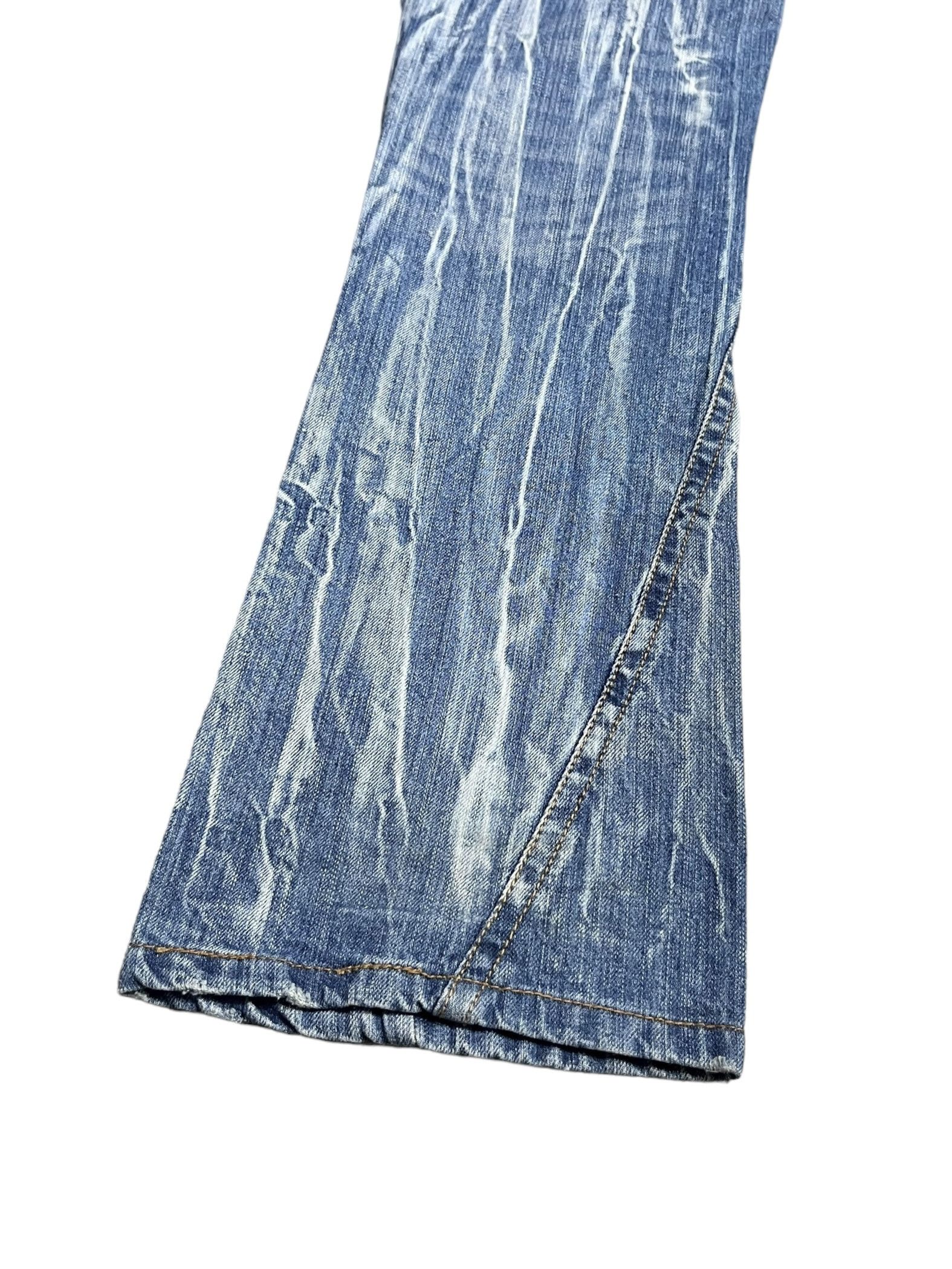 If Six Was Nine × Signal Sport SICK🔥PUNK Thunder Lightning Whiskered Acid Wash Flare Jeans Size US 31 - 8 Thumbnail