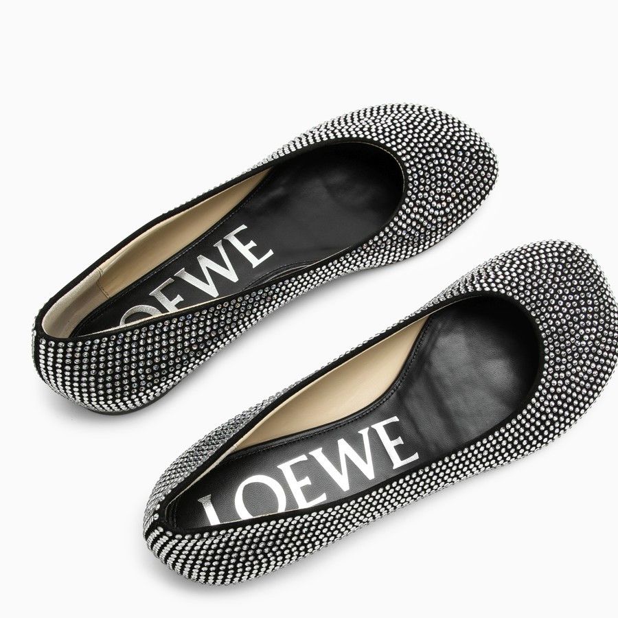 Loewe o1d2blof0824 Ballerina Toy Leather And Rhinestones in Black Size US 6 / IT 36 - 5 Thumbnail