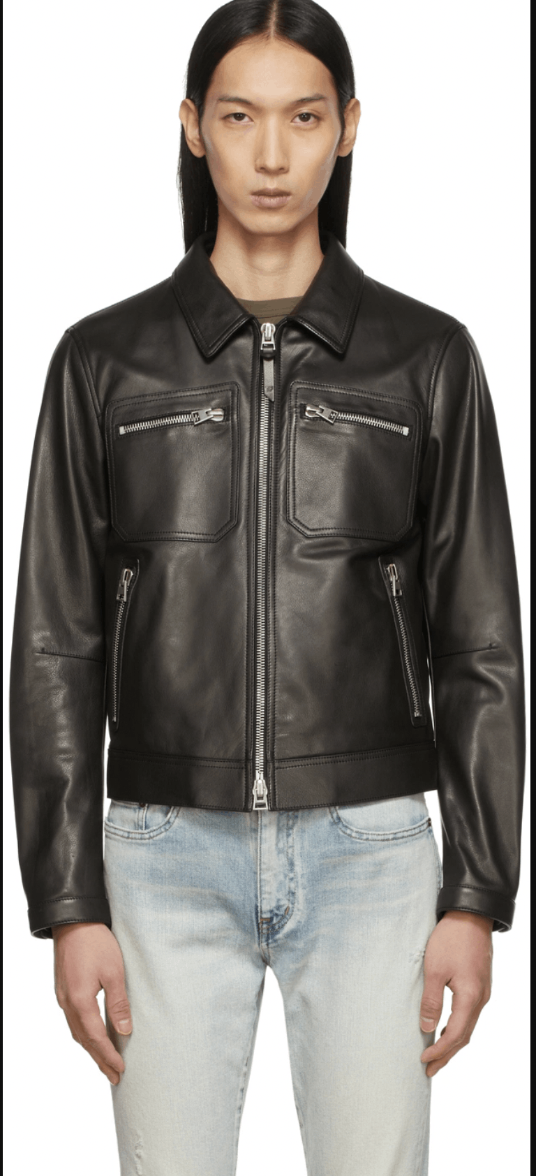 Tom Ford Tom Ford Icon Cafe Racer Leather Jacket (Black Calf) Size US S / EU 44-46 / 1 - 3 Thumbnail