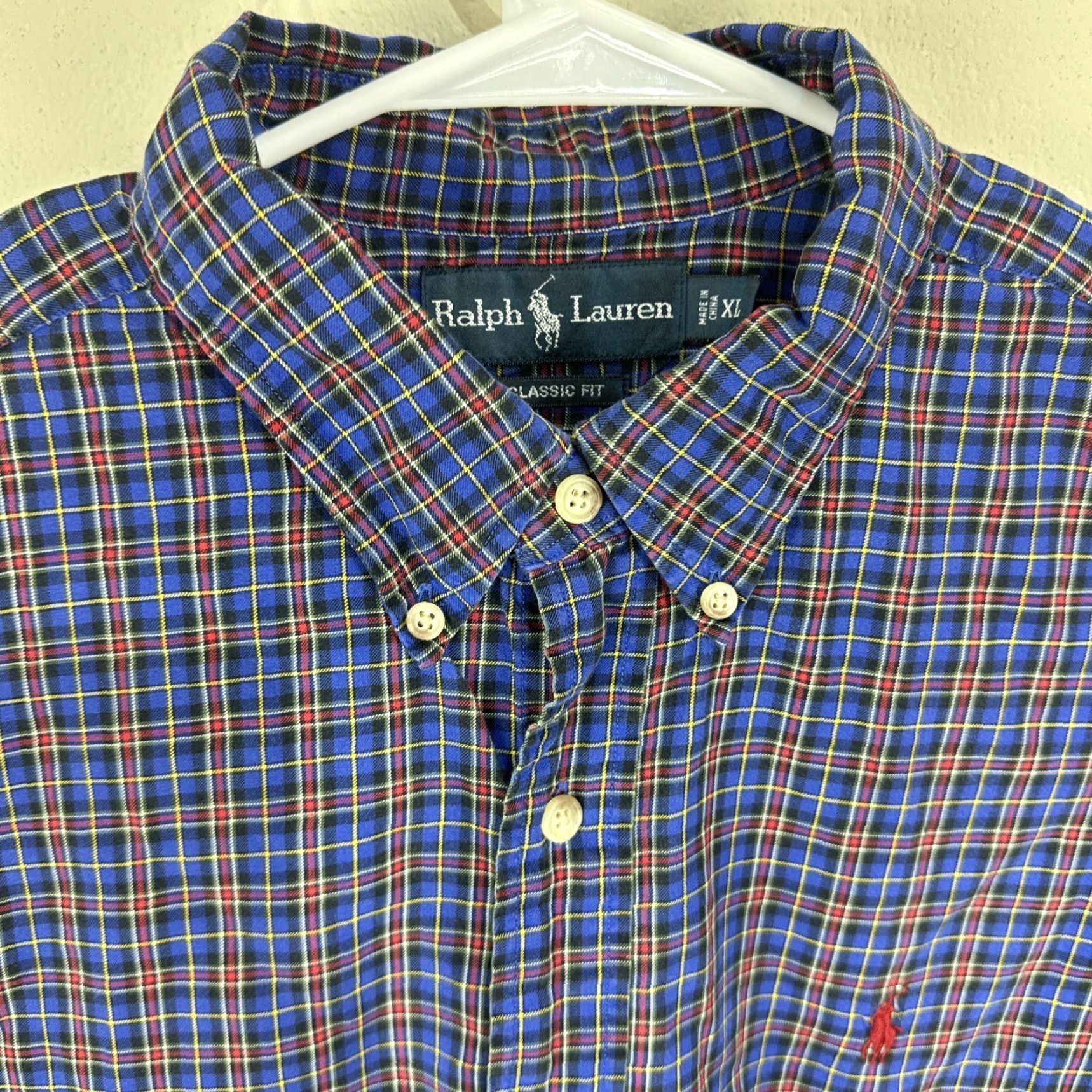 Polo Ralph Lauren VINTAGE Polo Ralph Lauren Mens Classic Fit Shirt XL Plaid Long Sleeve Button-Down Collar Logo Embroidered Size US XL / EU 56 / 4 - 3 Thumbnail