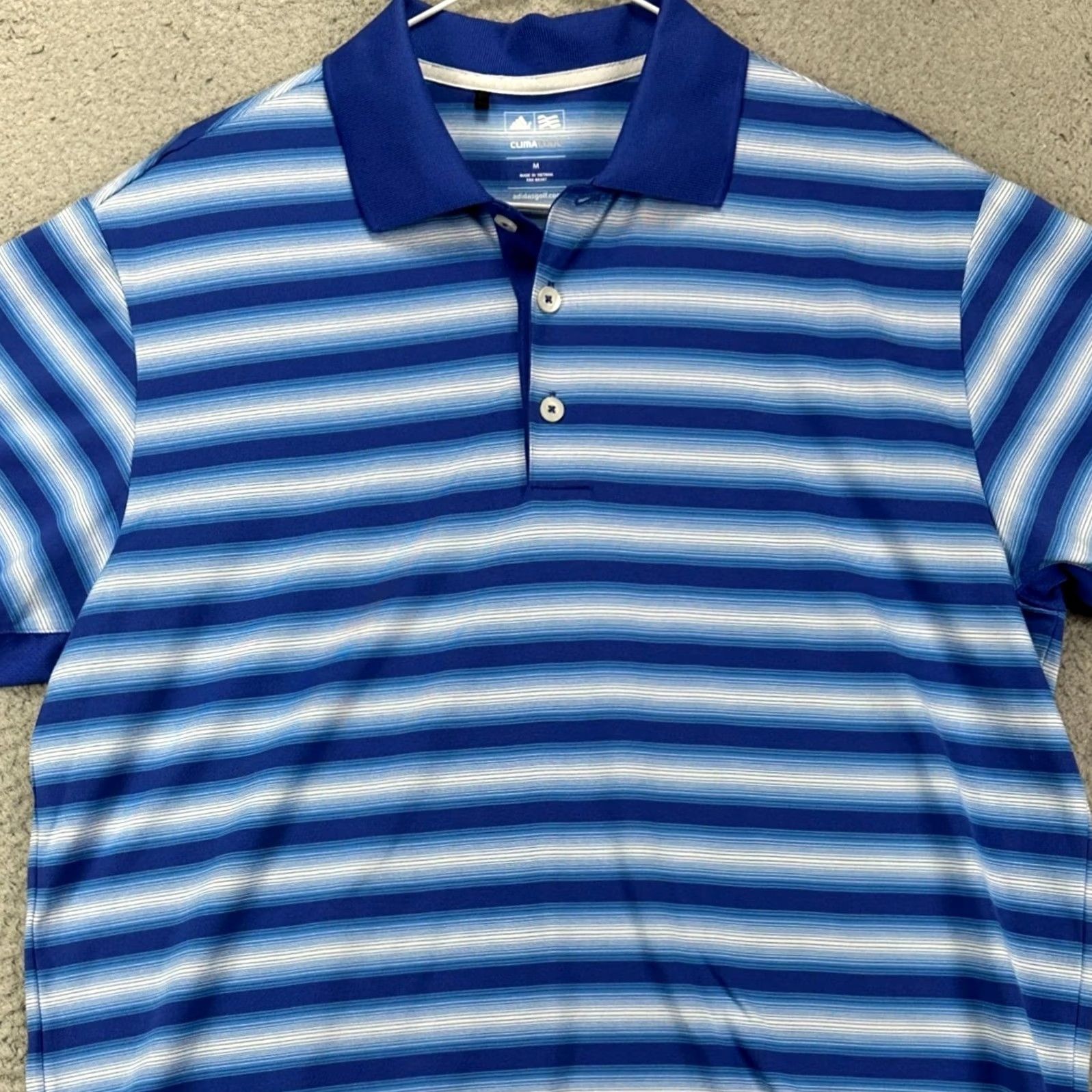 Adidas Adidas Climacool Mens M Shirt Polo Blue Striped Short Sleeve Golf Rugby EUC Size US M / EU 48-50 / 2 - 2 Thumbnail