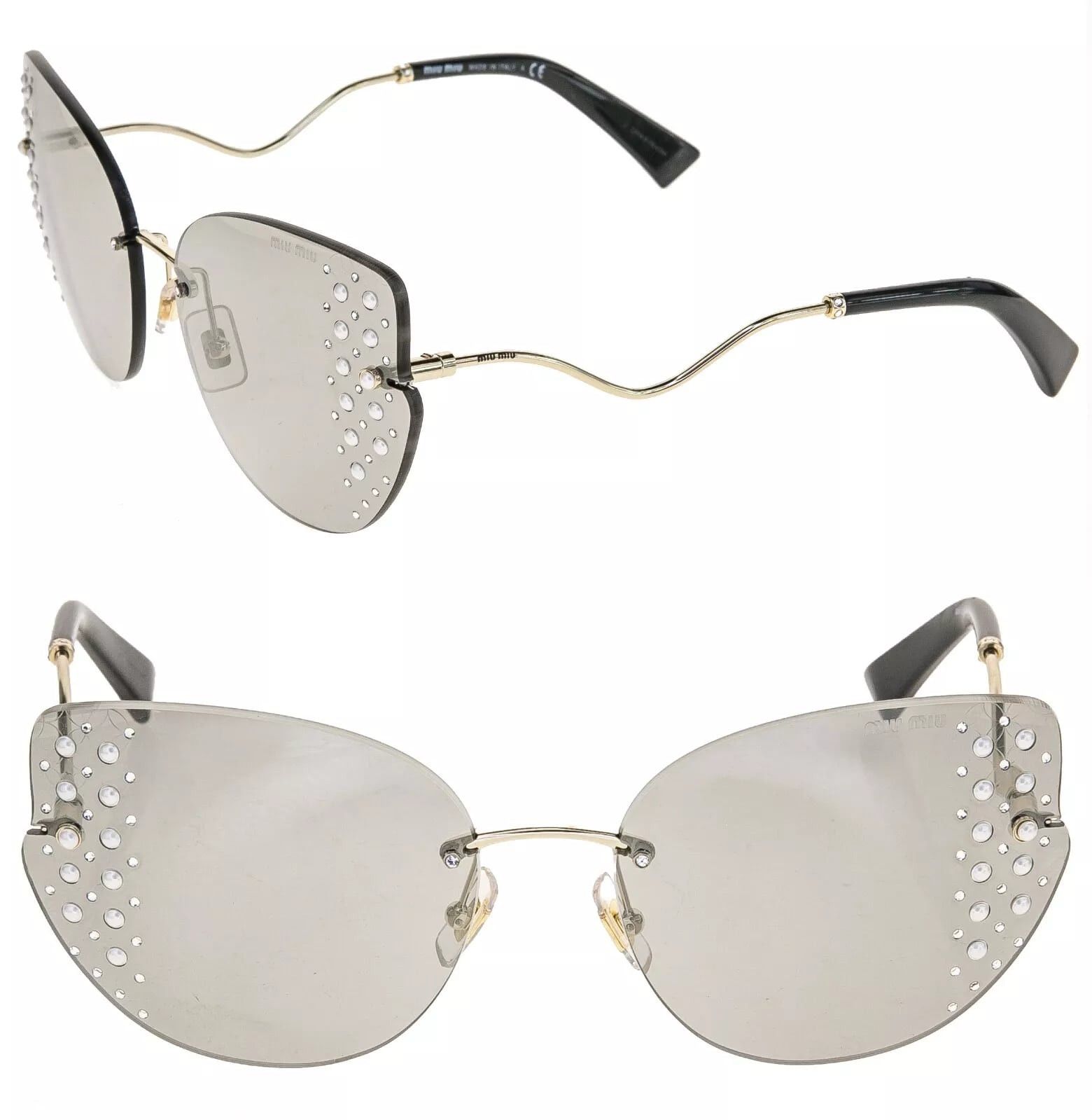 Miu Miu MIU MIU SCENIQUE MU51XS Silver Rimless Mirror Sunglasses 51X Size ONE SIZE - 1 Thumbnail