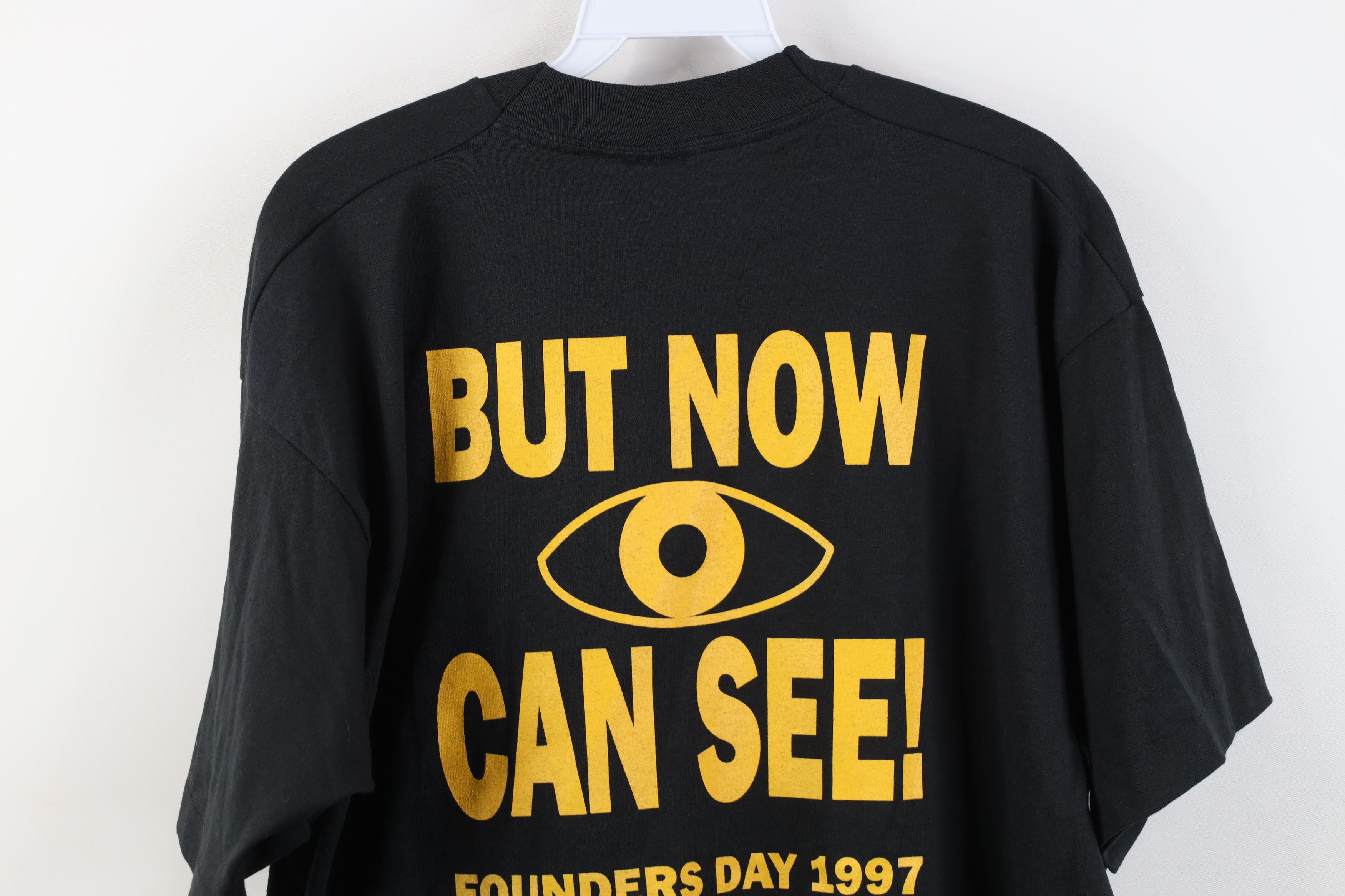 Vintage Vintage 90s Day I Was Blind But Now I See T-Shirt Black Size US XL / EU 56 / 4 - 13 Thumbnail