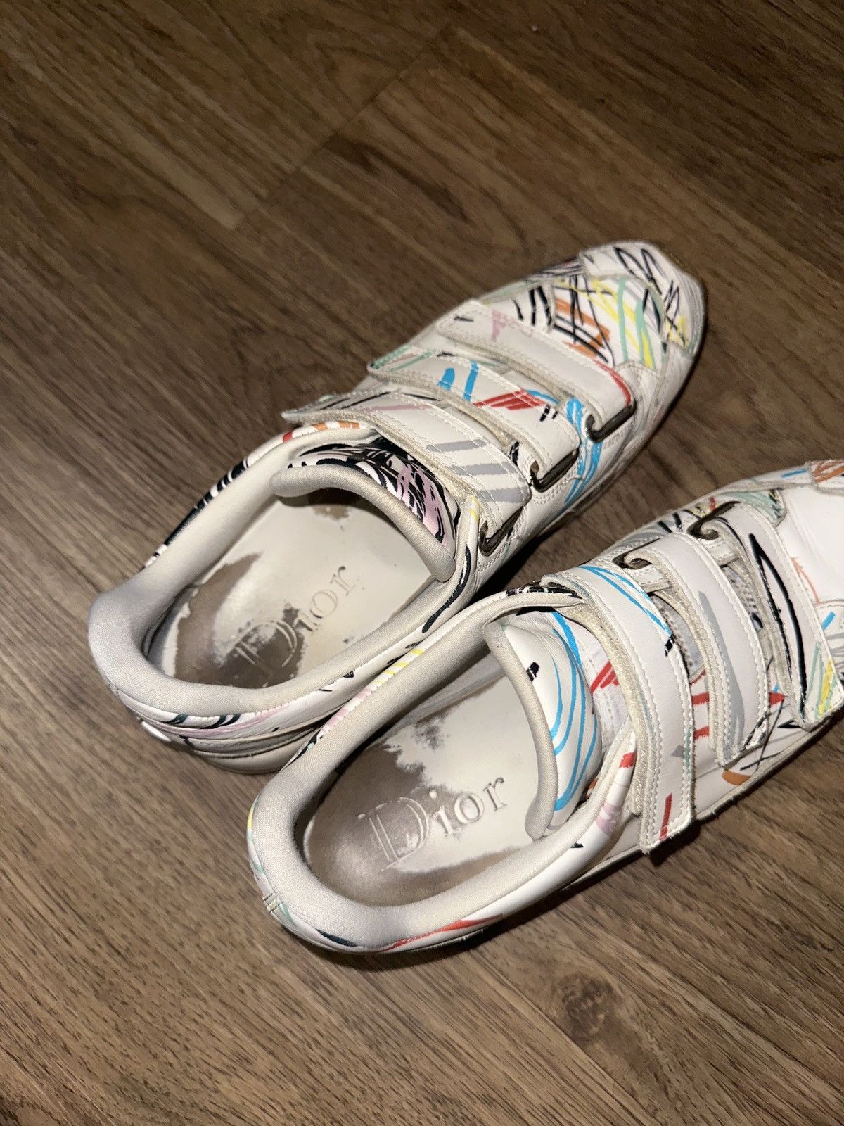 Dior × Kris Van Assche $1,500 SS15 runway Scribble velcro strap sneaker Size US 10 / EU 43 - 8 Thumbnail