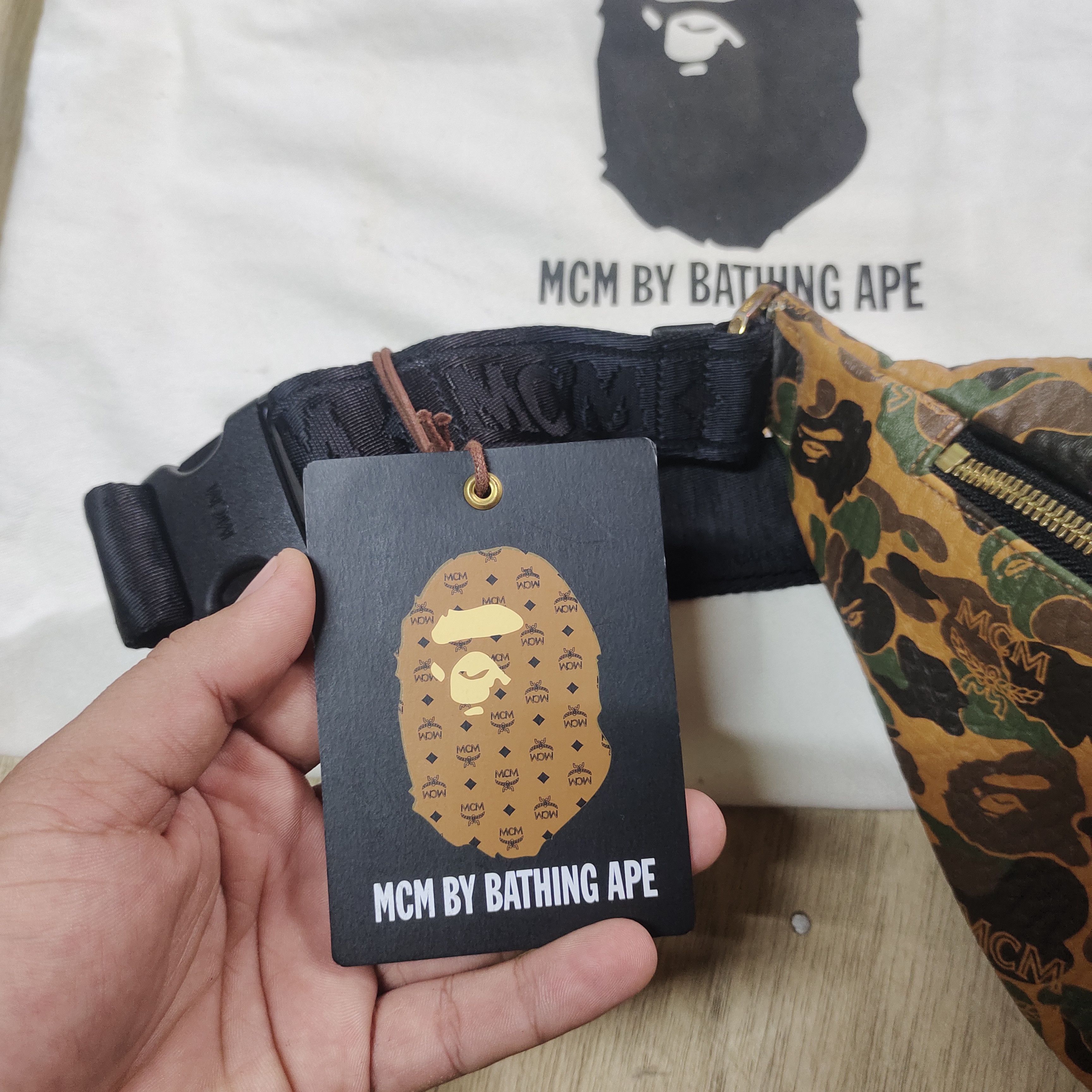 Bape × MCM MCM X BAPE BELT BAG VISETOS CAMO | Grailed