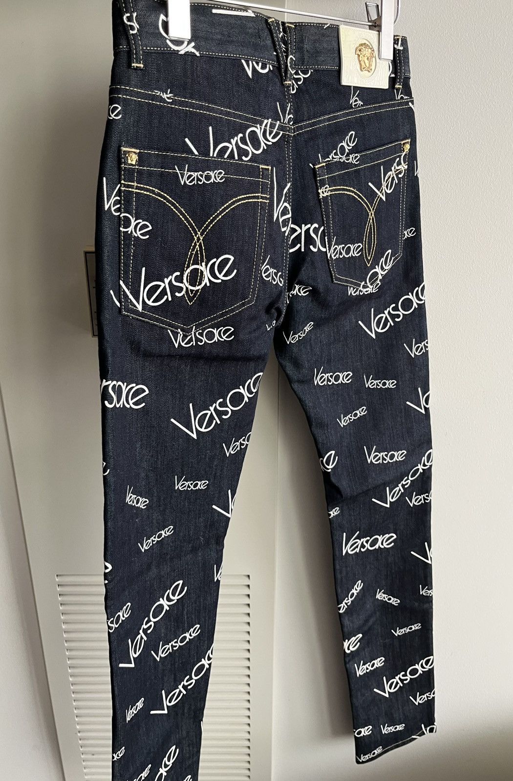 Versace Super Runway Versace Monogram Logo Denim Jeans Brand New Size US 29 - 3 Thumbnail