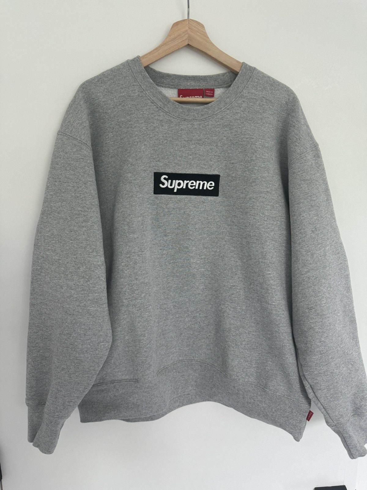 Supreme Supreme 1995 Orange on Grey Box Logo Crewneck | Grailed