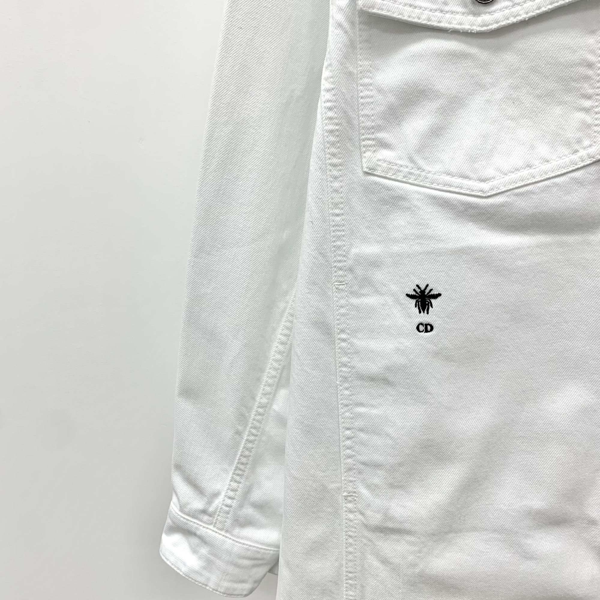 Dior Christian Dior White Logo Bee Embroidered Cotton Denim Jacke Size XS / US 0-2 / IT 36-38 - 7 Thumbnail