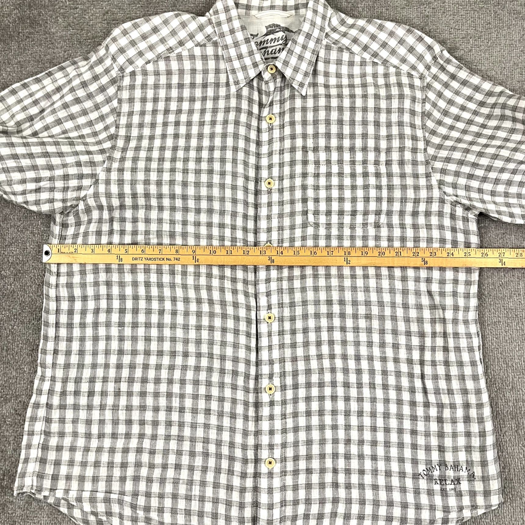 Tommy Bahama TOMMY BAHAMA Shirt Mens XL Plaid Linen Button-Up Casual Summer Multicolor Gray White 100% Linen Shirt Button-Up Tommy Bahama Mens XL Classic Outdoor Size US XL / EU 56 / 4 - 5 Thumbnail
