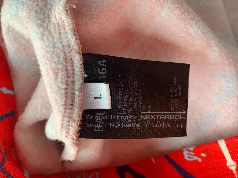 Balenciaga Balenciaga Pattern Full Print Hooded Drawstring Sweatshirt Size US L / EU 52-54 / 3 - 3 Thumbnail