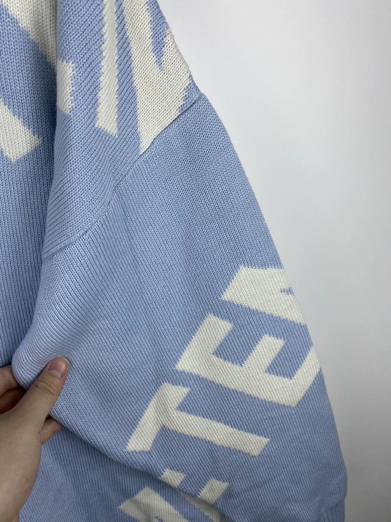 Vetements Vetements New Large Logo Misty Blue Knit Sweater Size US S / EU 44-46 / 1 - 3 Thumbnail