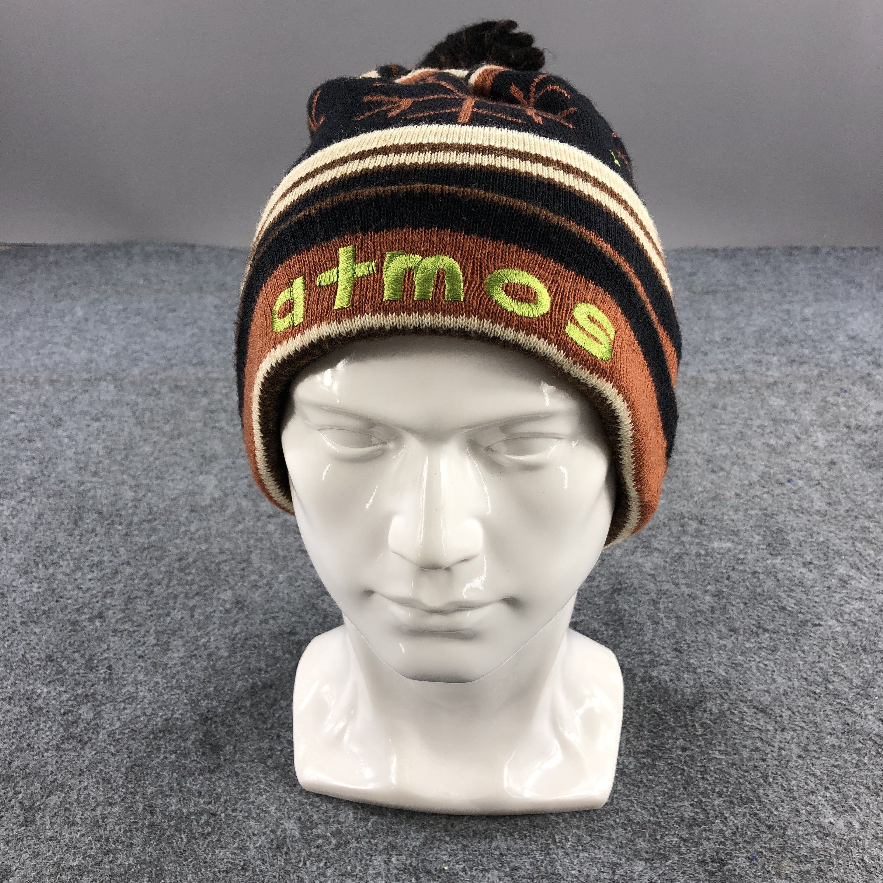 Vintage Atmos Snow Flakes Bobble Beanie Snowcap Snow Hat B121 Size ONE SIZE - 1 Thumbnail