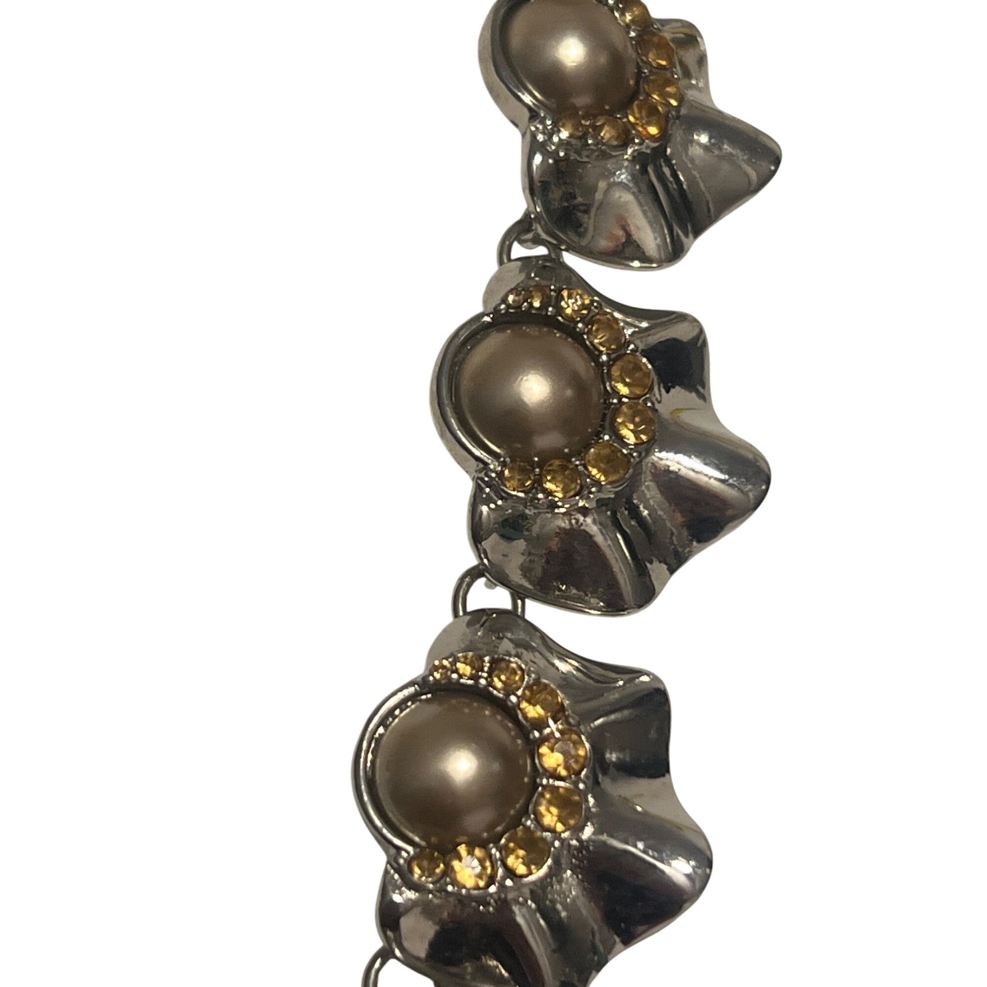 Talbots Talbots Silver Tone Necklace Collar Ruffle Chunky Champagne Size ONE SIZE - 3 Thumbnail