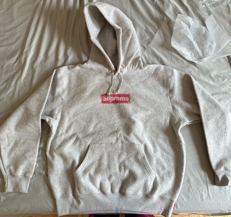 Inside Out box logo Heather Grey hoodie