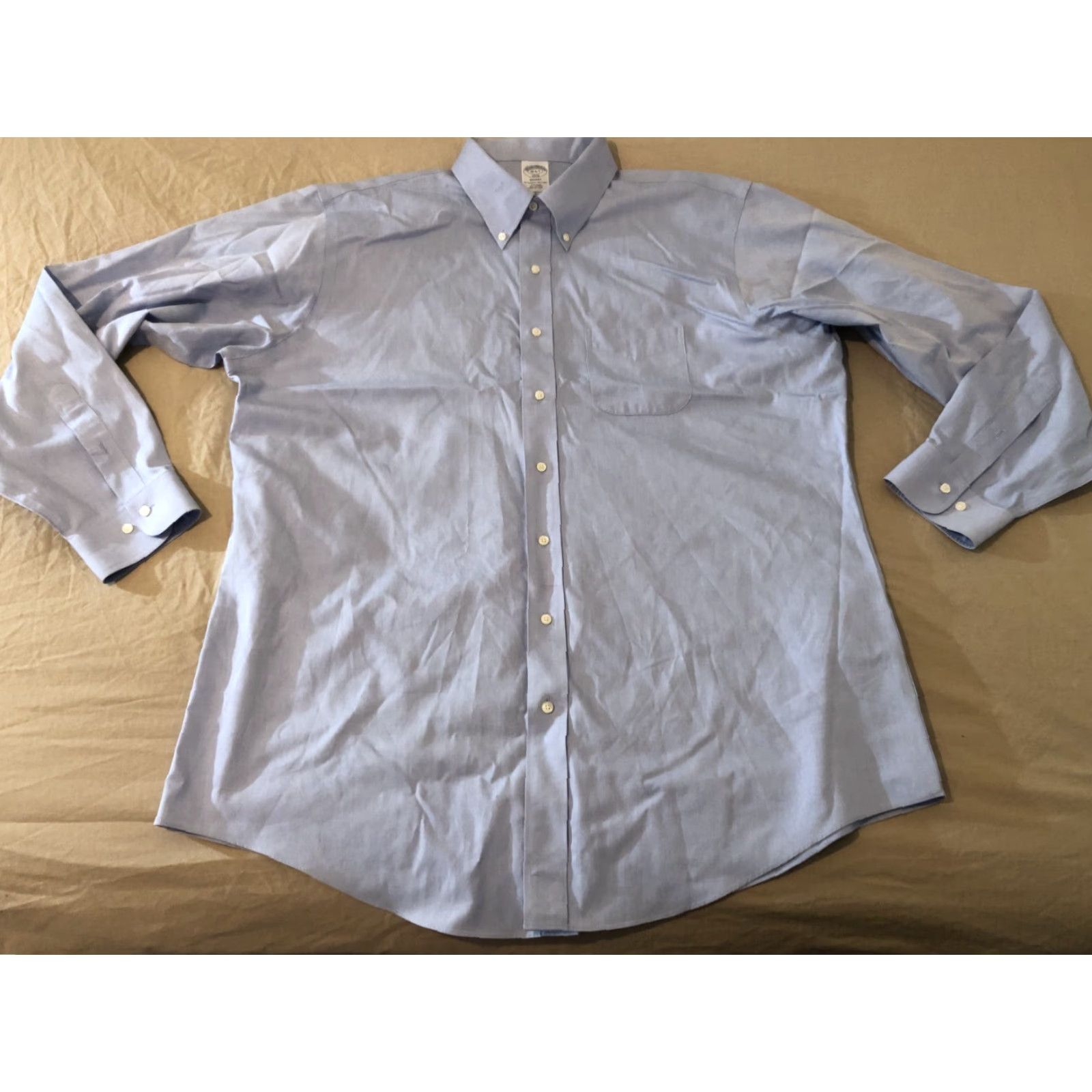Brooks Brothers Dress Shirt Mens 18 36 37 Blue Cotton