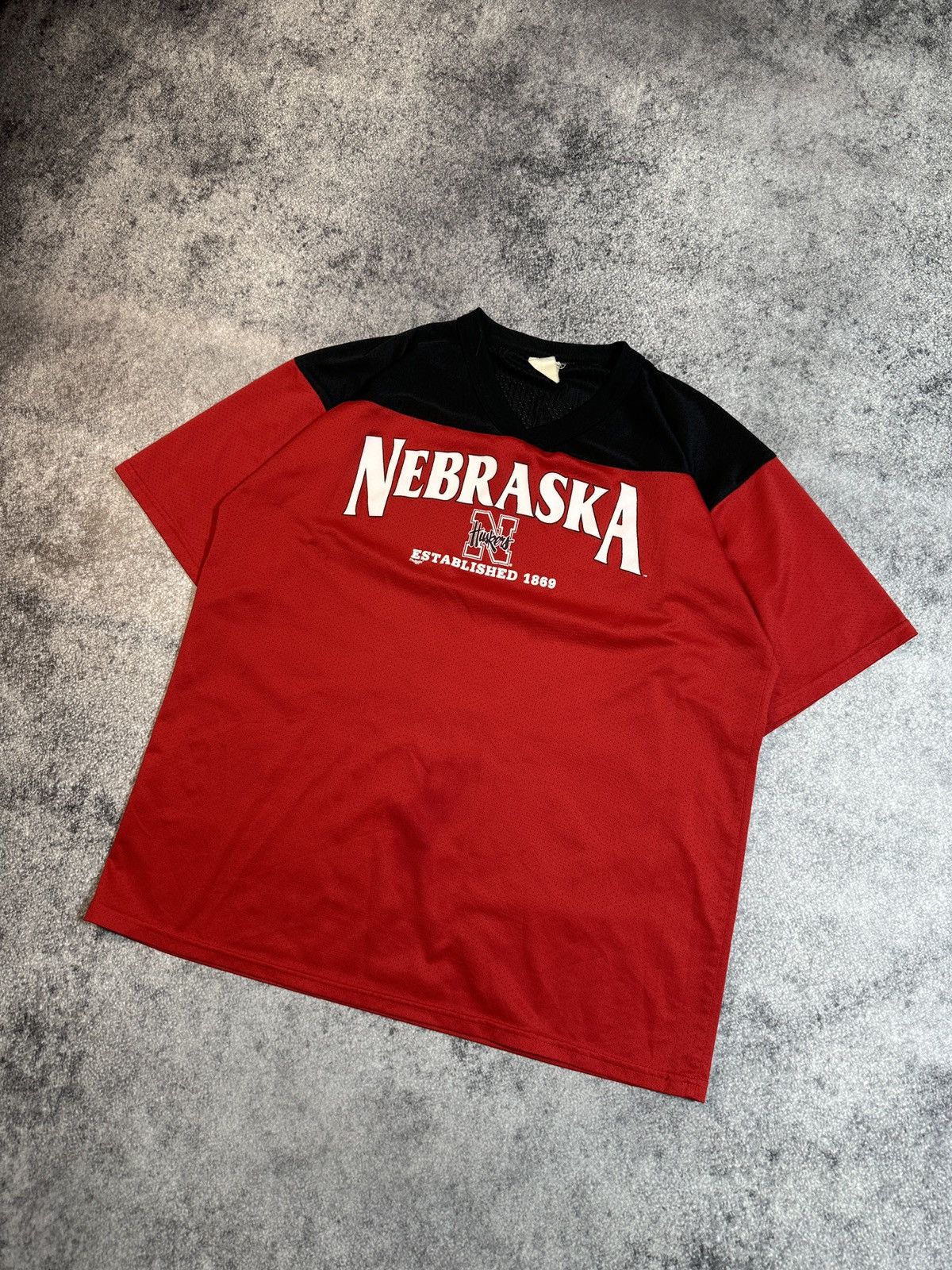 Majestic × NFL × Vintage Vintage Majestic Nebraska NCAA NFL Big Logo T-shirt USA XL Size US XL / EU 56 / 4 - 1 Thumbnail
