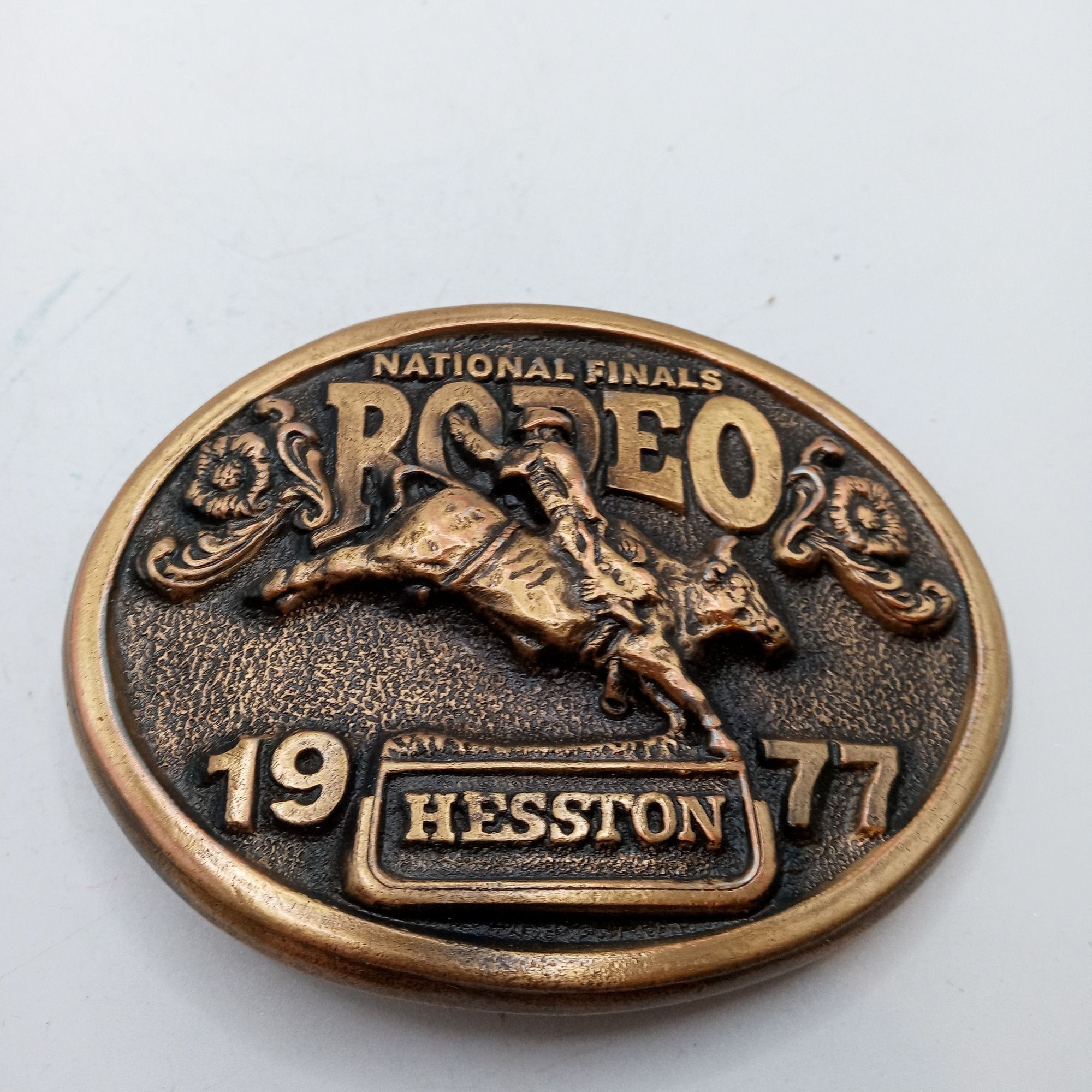 Boucle De Ceinture Vintage NFR Hesston, Finales Nationales Rodéo 1978, Neuve