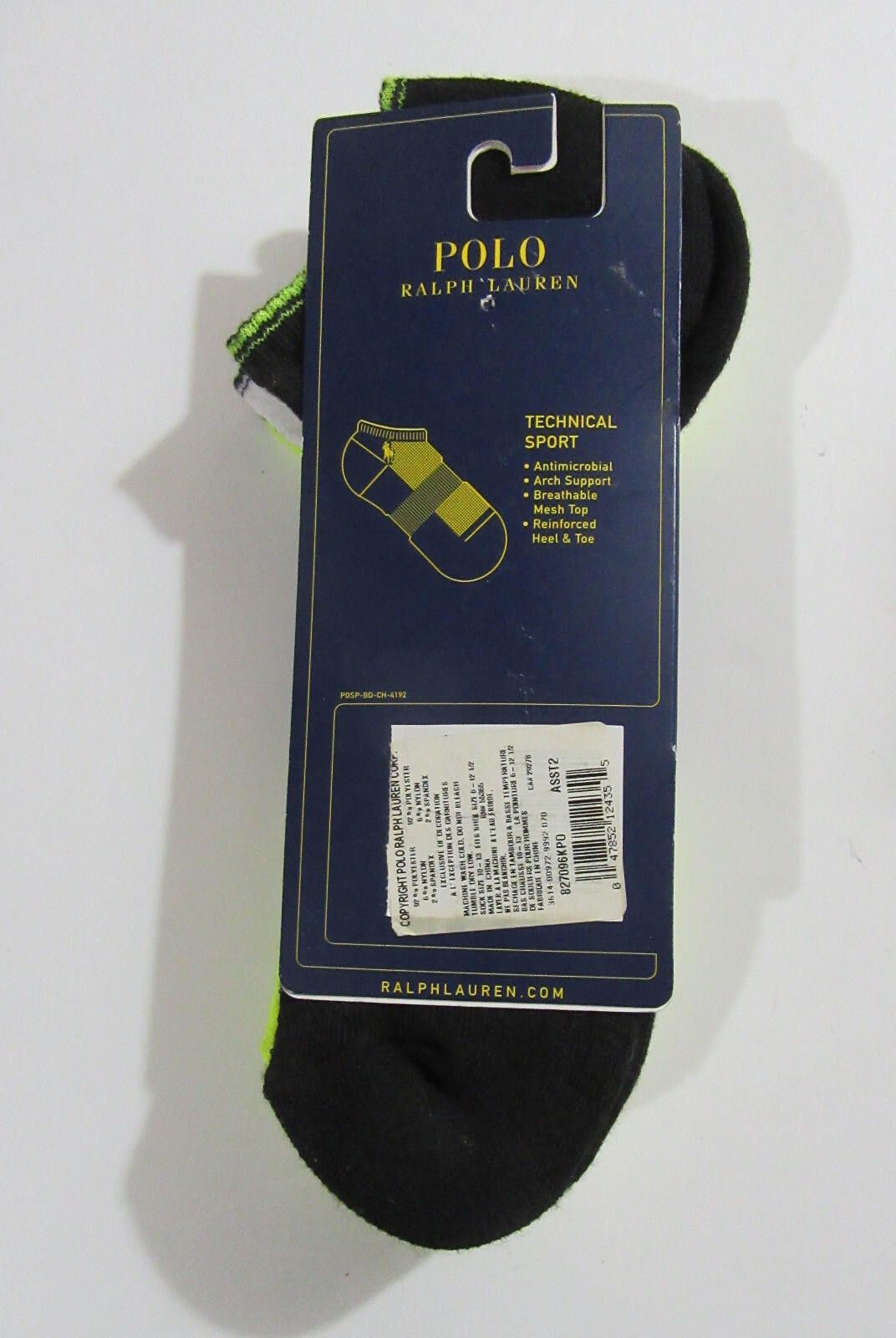 Polo Ralph Lauren Polo Ralph Lauren Mens Technical Sport Low Cut Socks 3 pack Size ONE SIZE - 3 Thumbnail